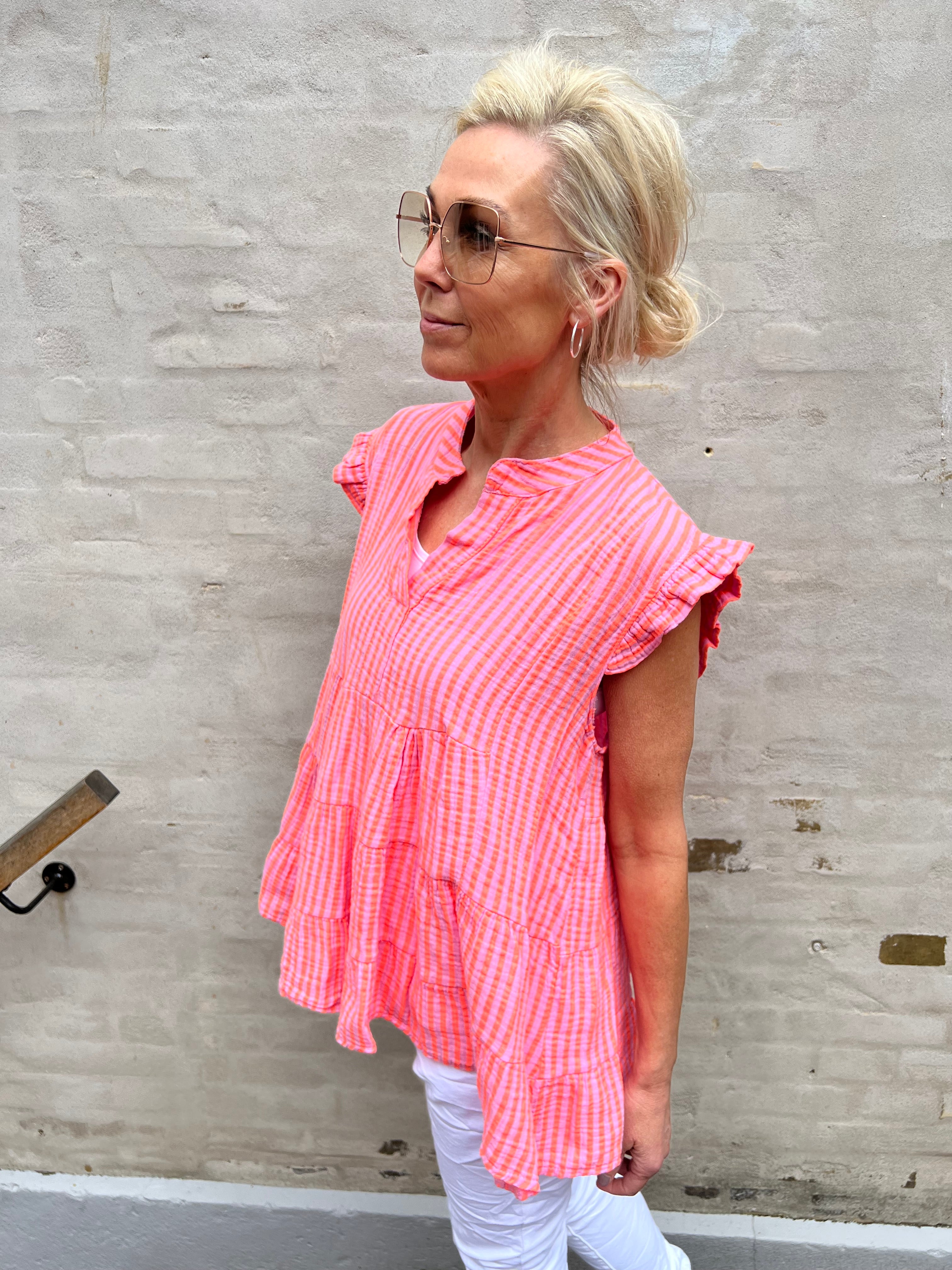 Dolly top strib orange