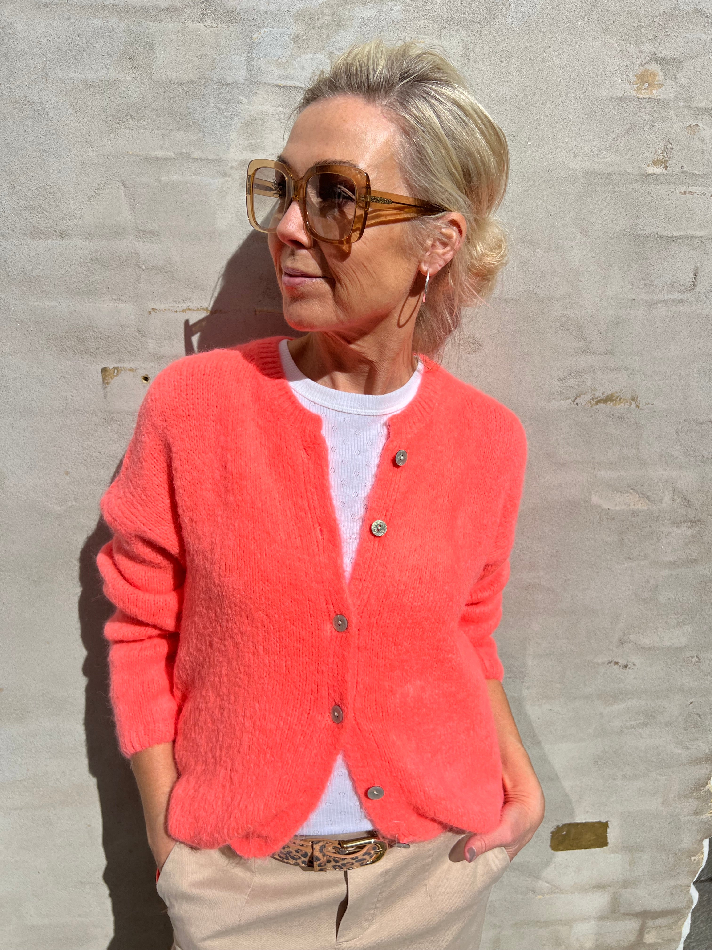 Carmella cardigan coral
