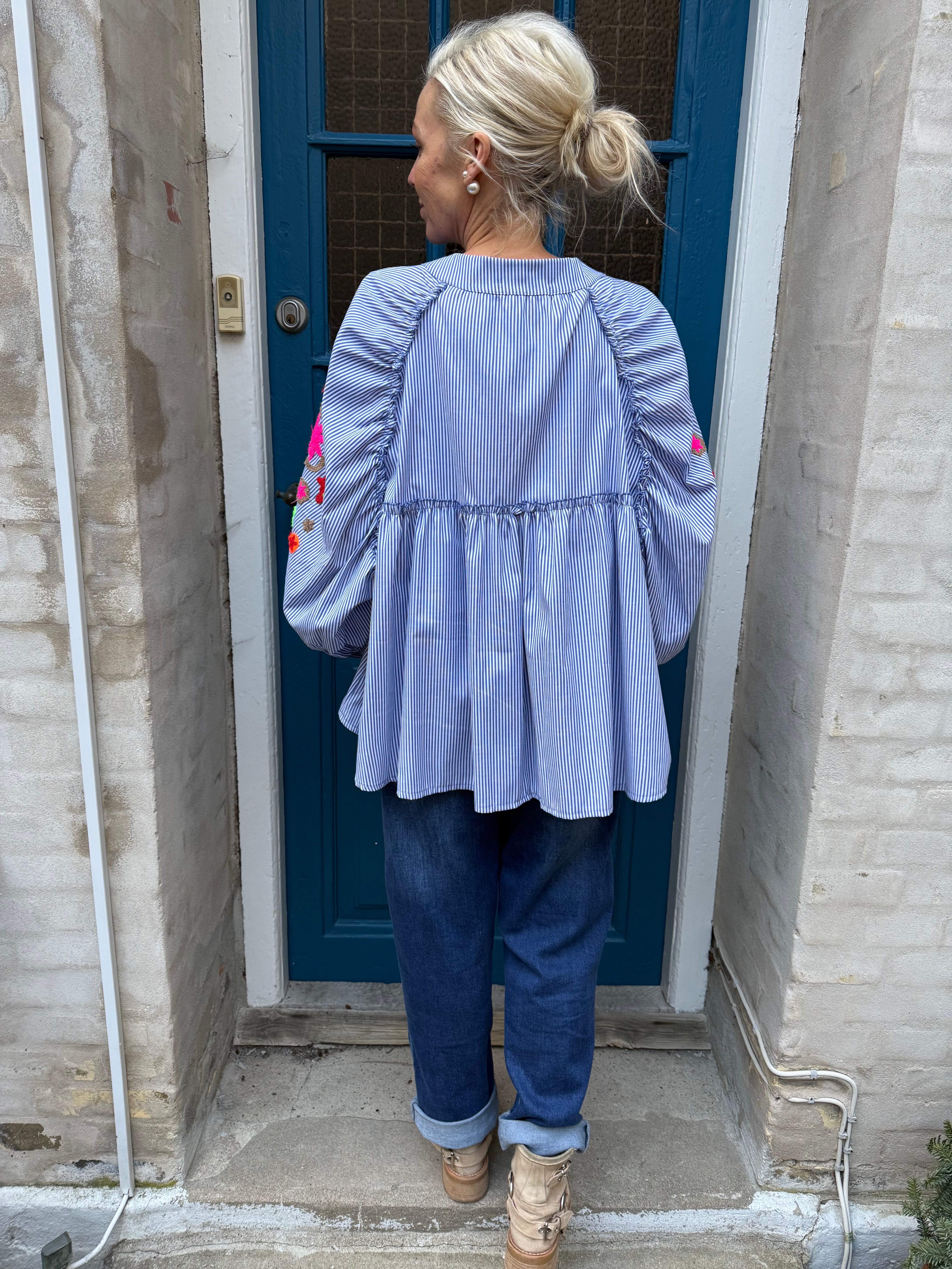 PREORDER-Aleta Shirt - Blue Denim Stripe