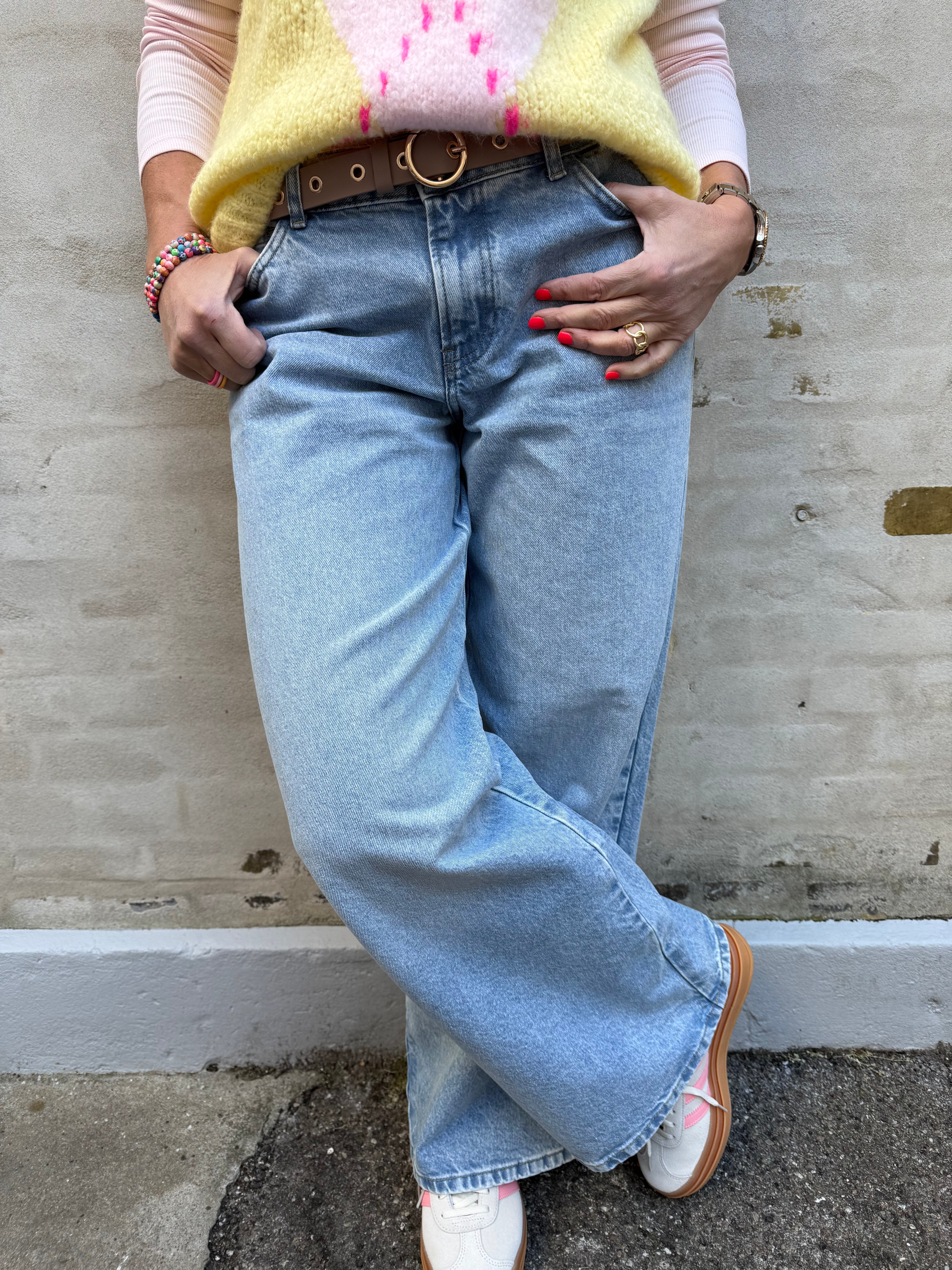 Selma low waist wide jeans - Light Blue Denim