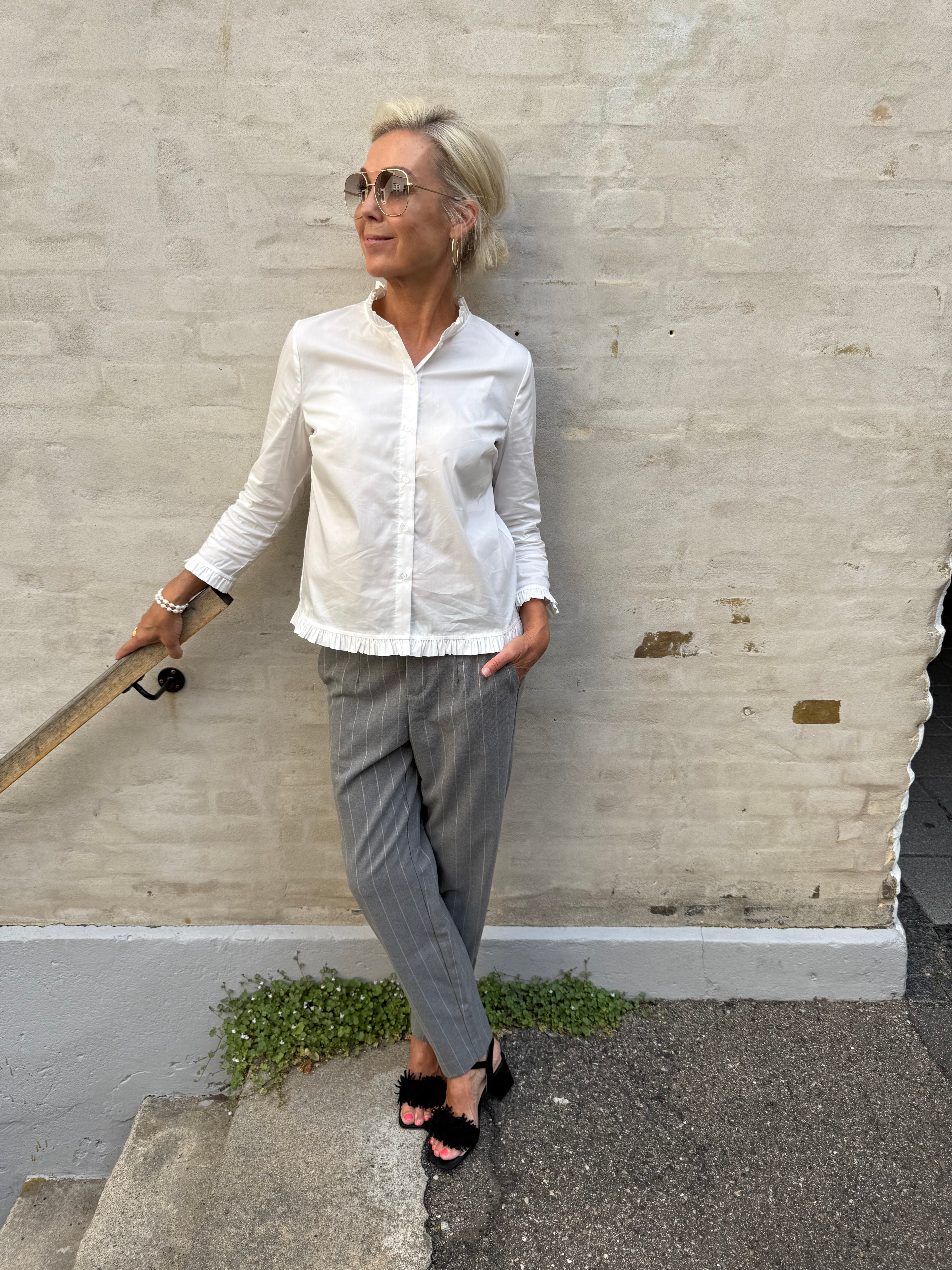 Lisa Slim Pant - Medium Grey/Humus