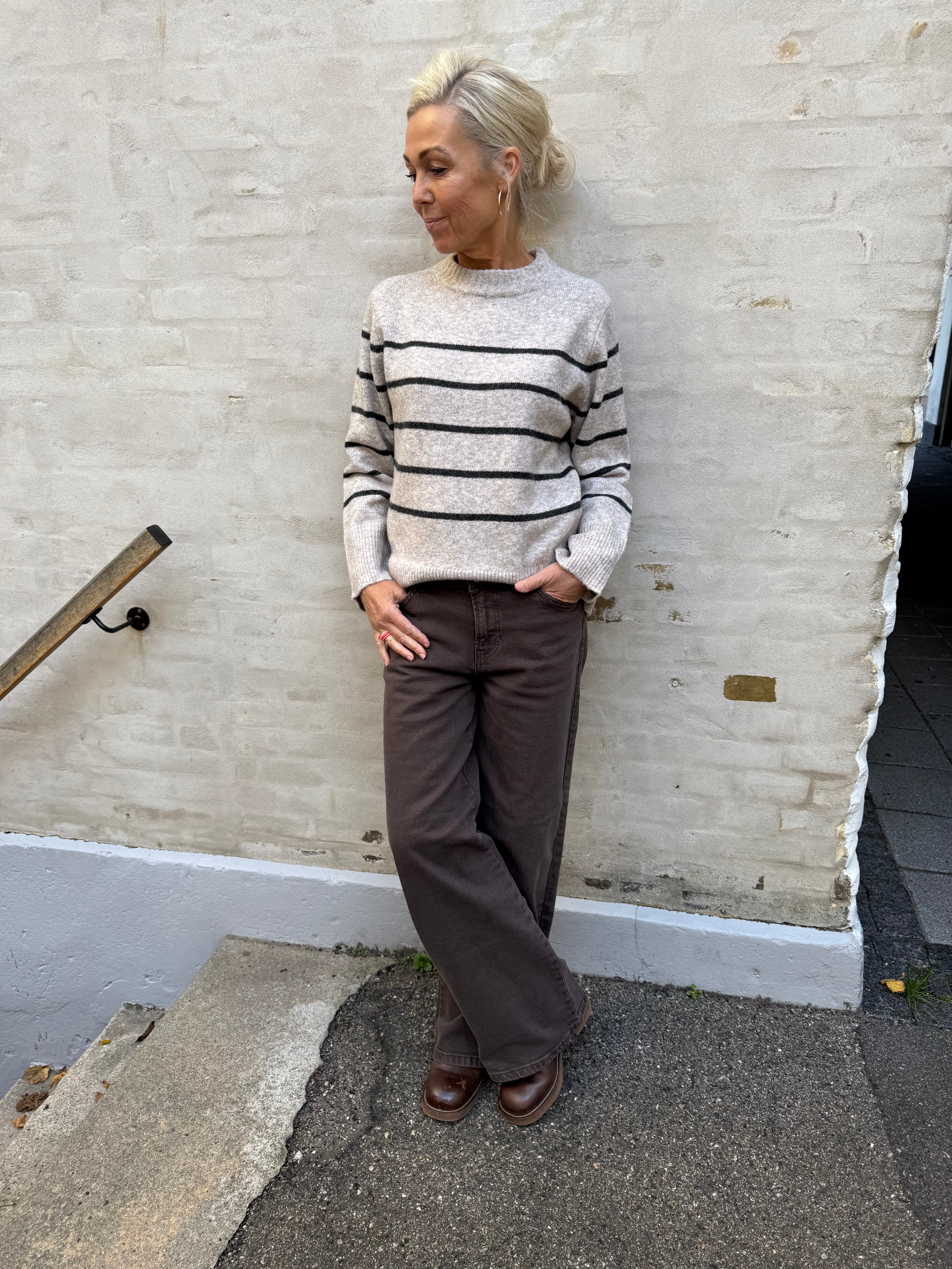 FLAWLESS PULLOVER - Silver Mink W. DARK GREY MELANGE