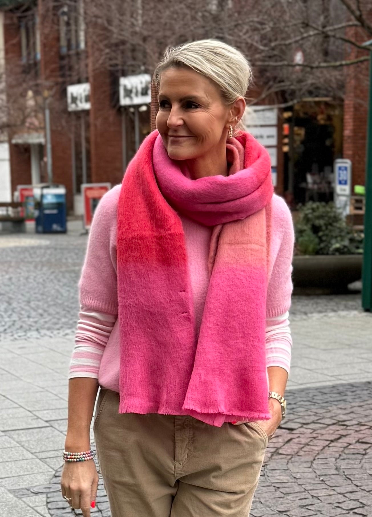 CHILL soft winter scarf - Red Pink