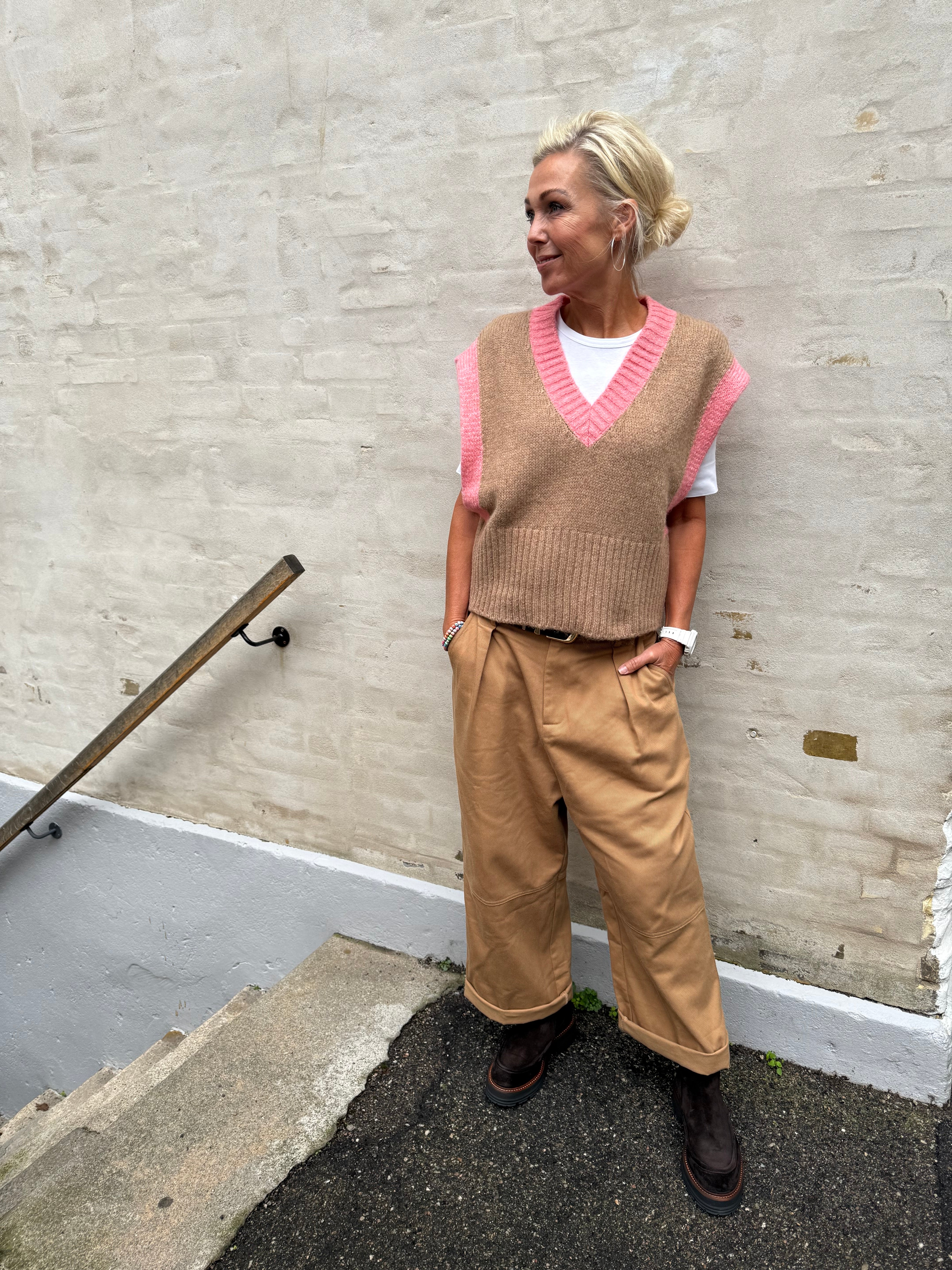 Candice Vest - Beige/Coral