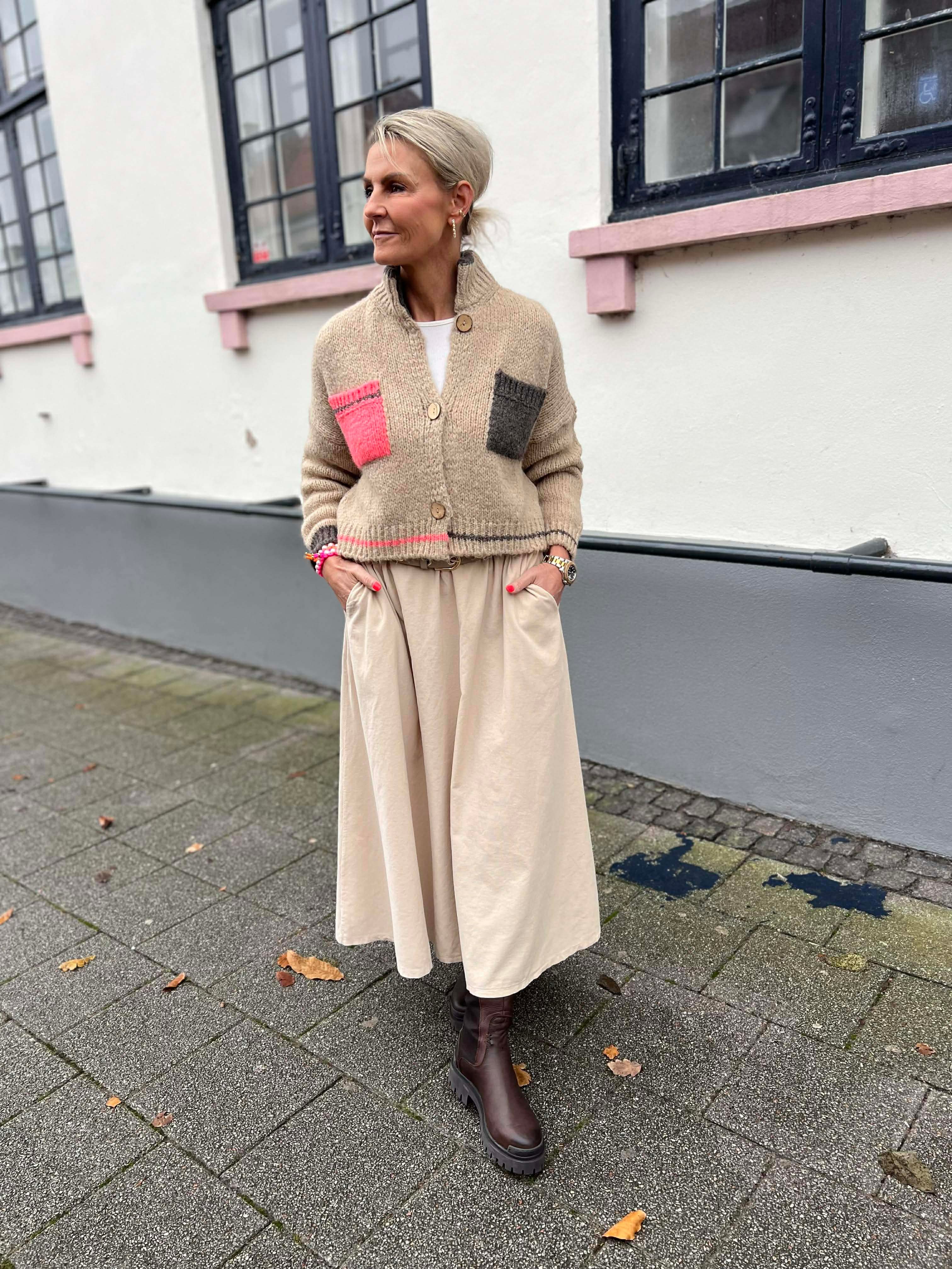 VIRGINIA corduroy skirt - Pearl