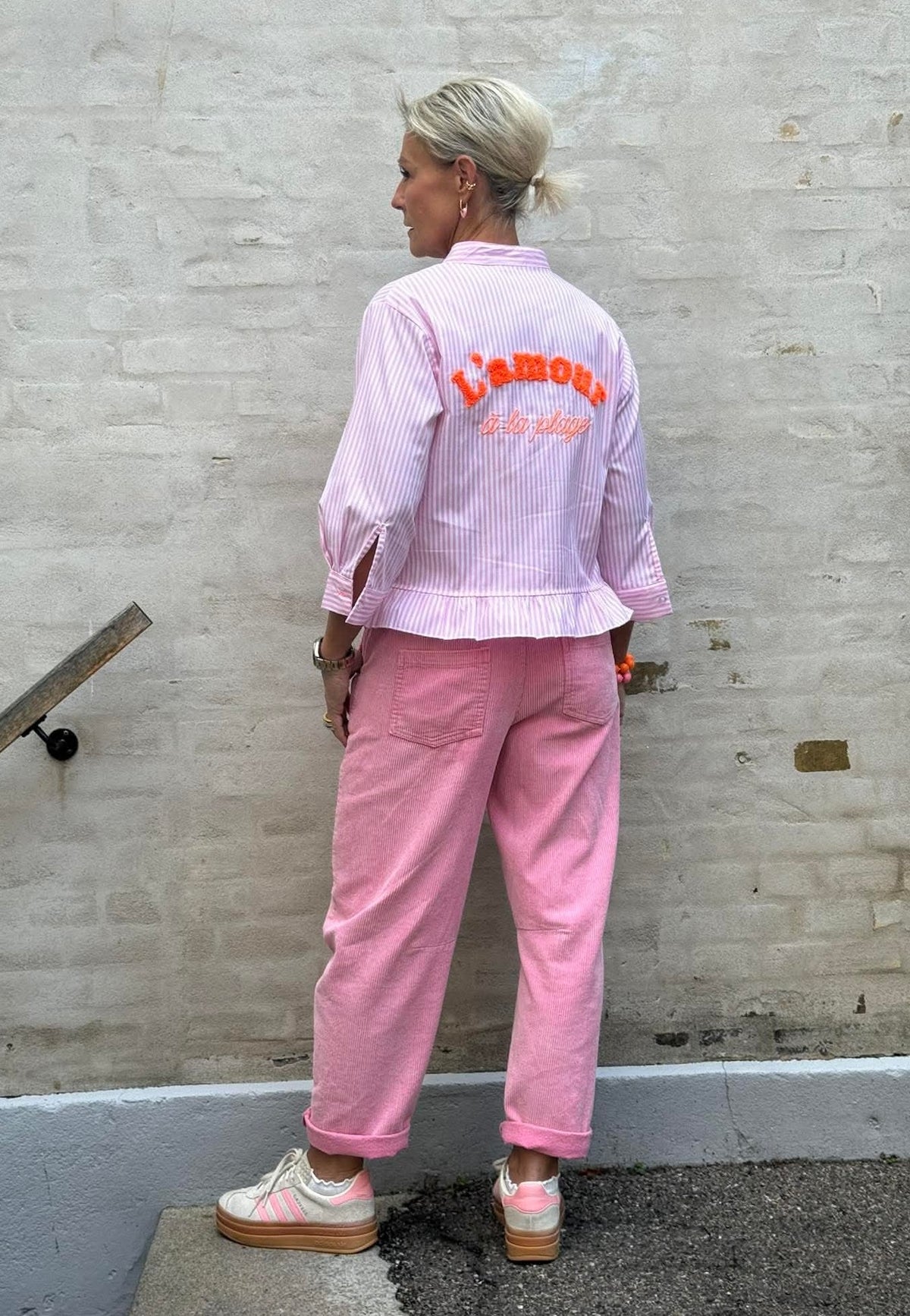 L´amour Shirt - Rosa randig