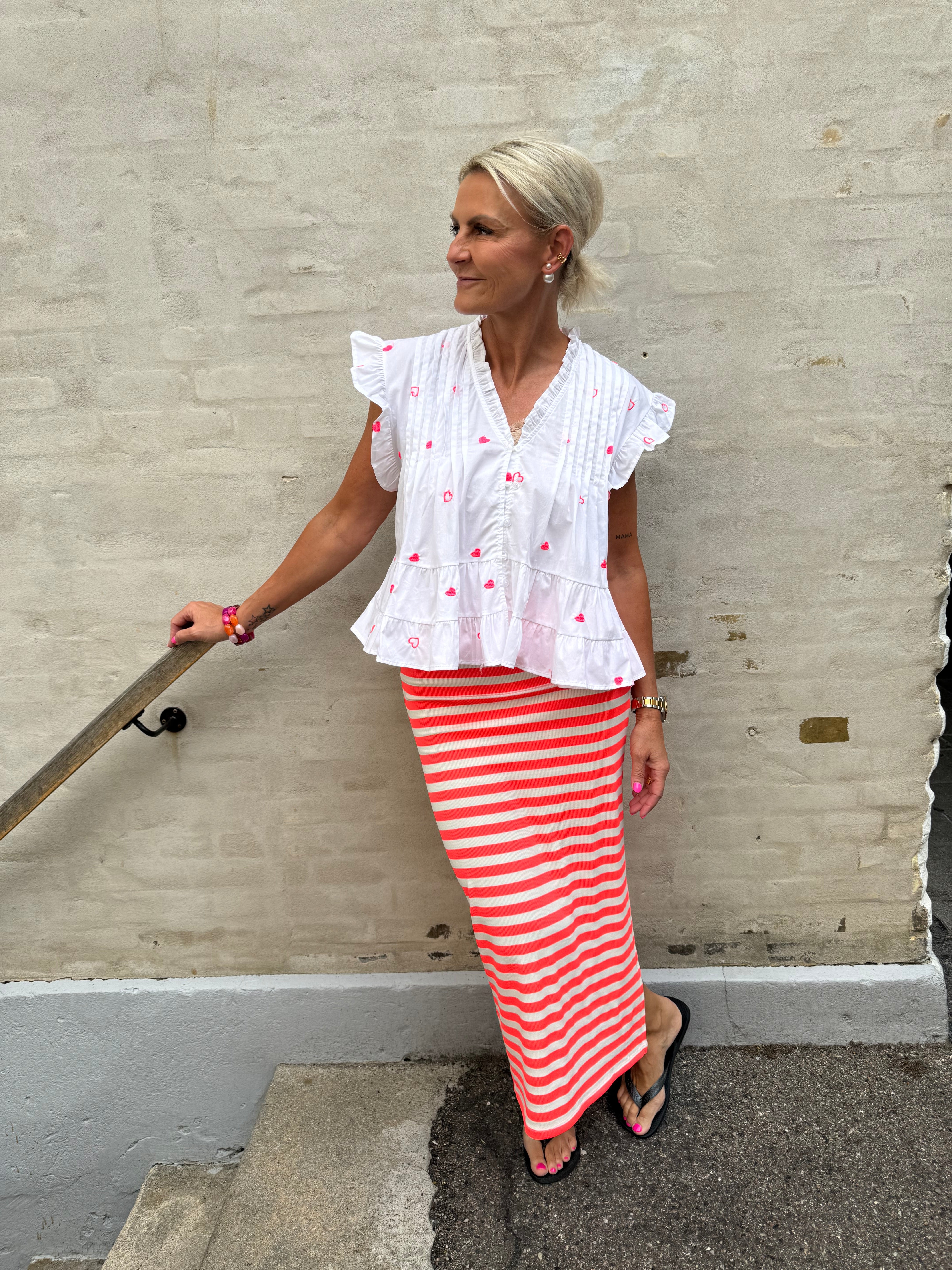 Micado Blouse - White/Fuchsia Flou