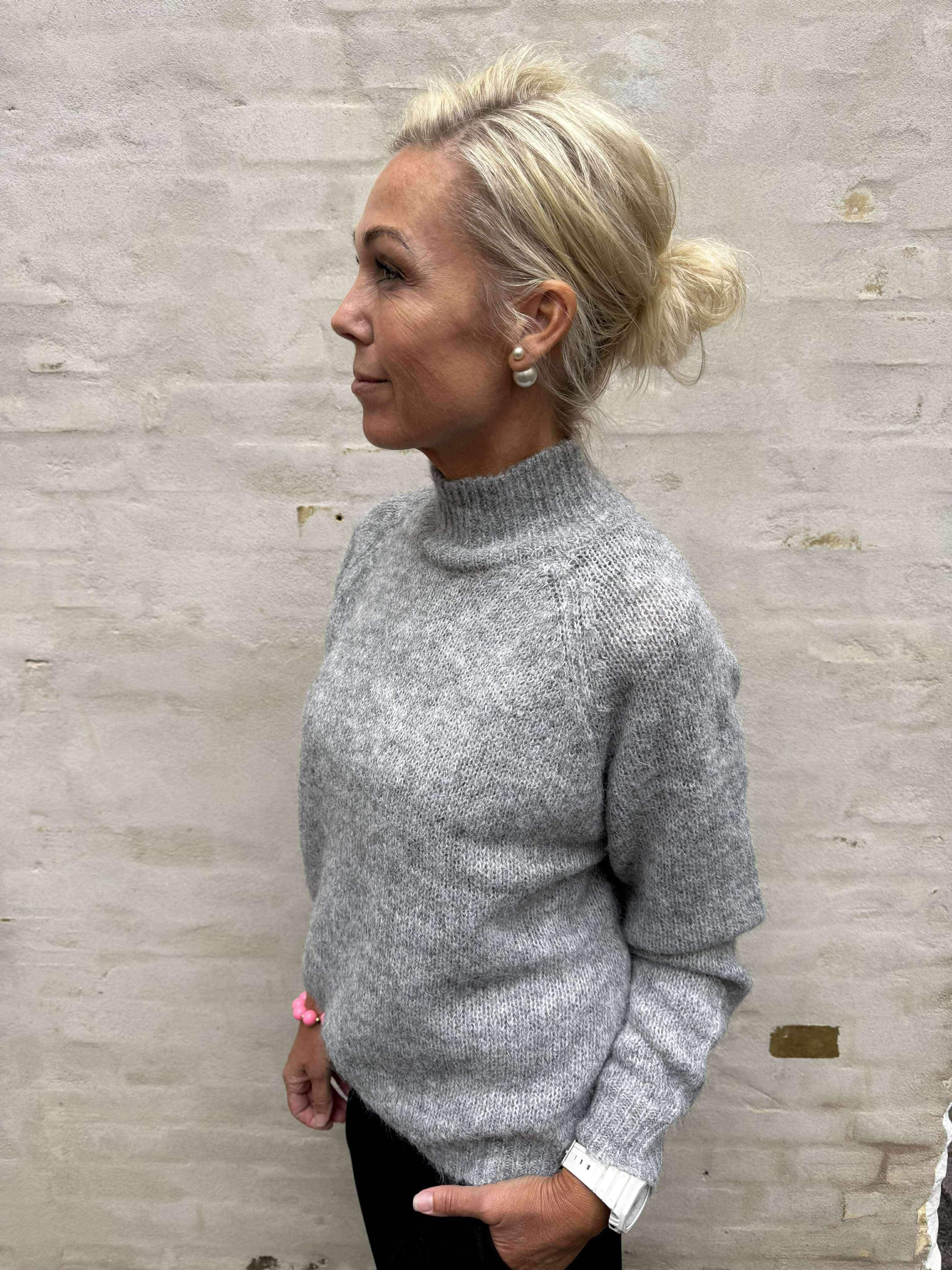 ZOEY LIFE L/S RAGLAN PULLOVER - Light Grey Melange