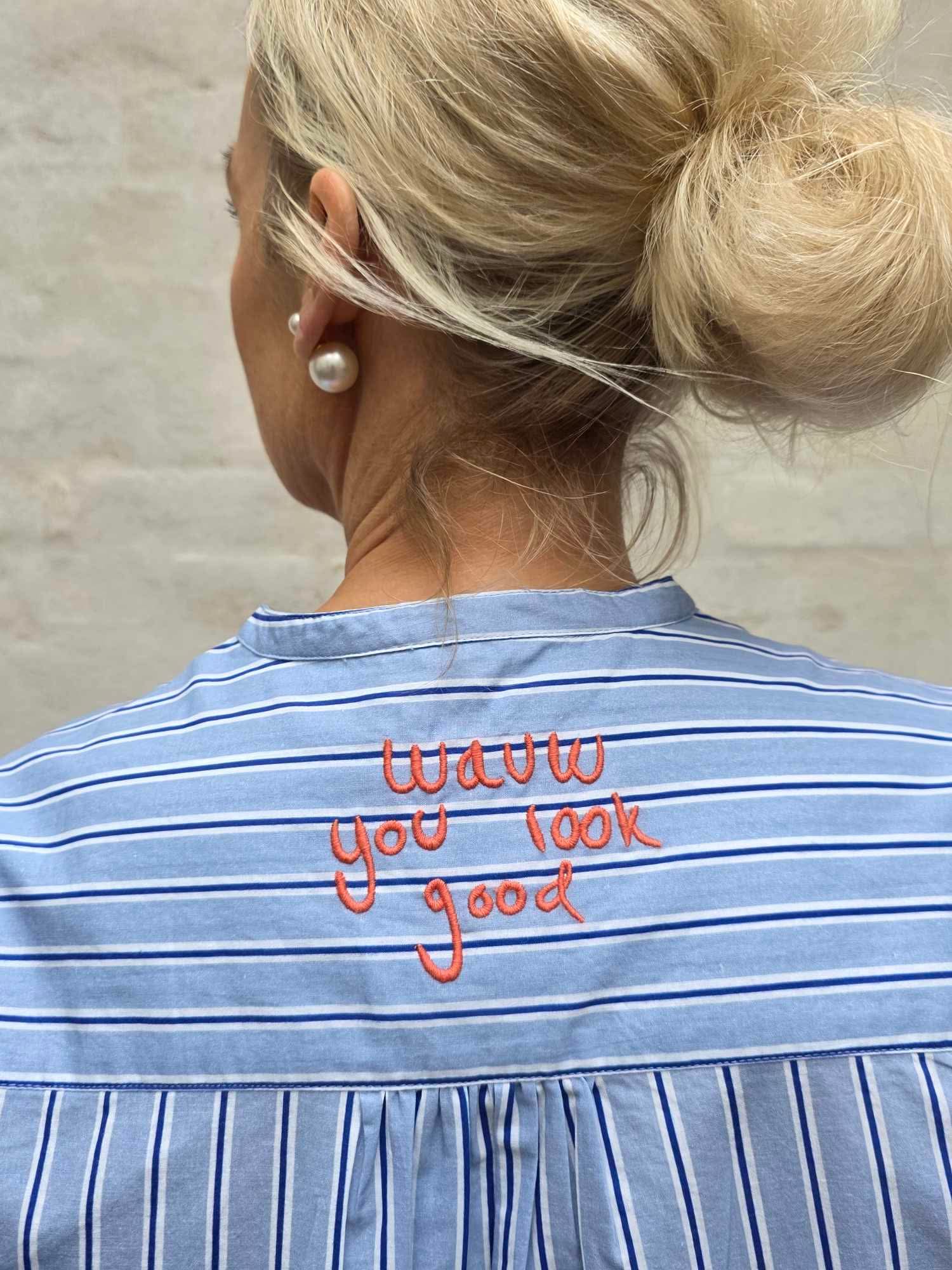 Champagne långklänning - marinblå