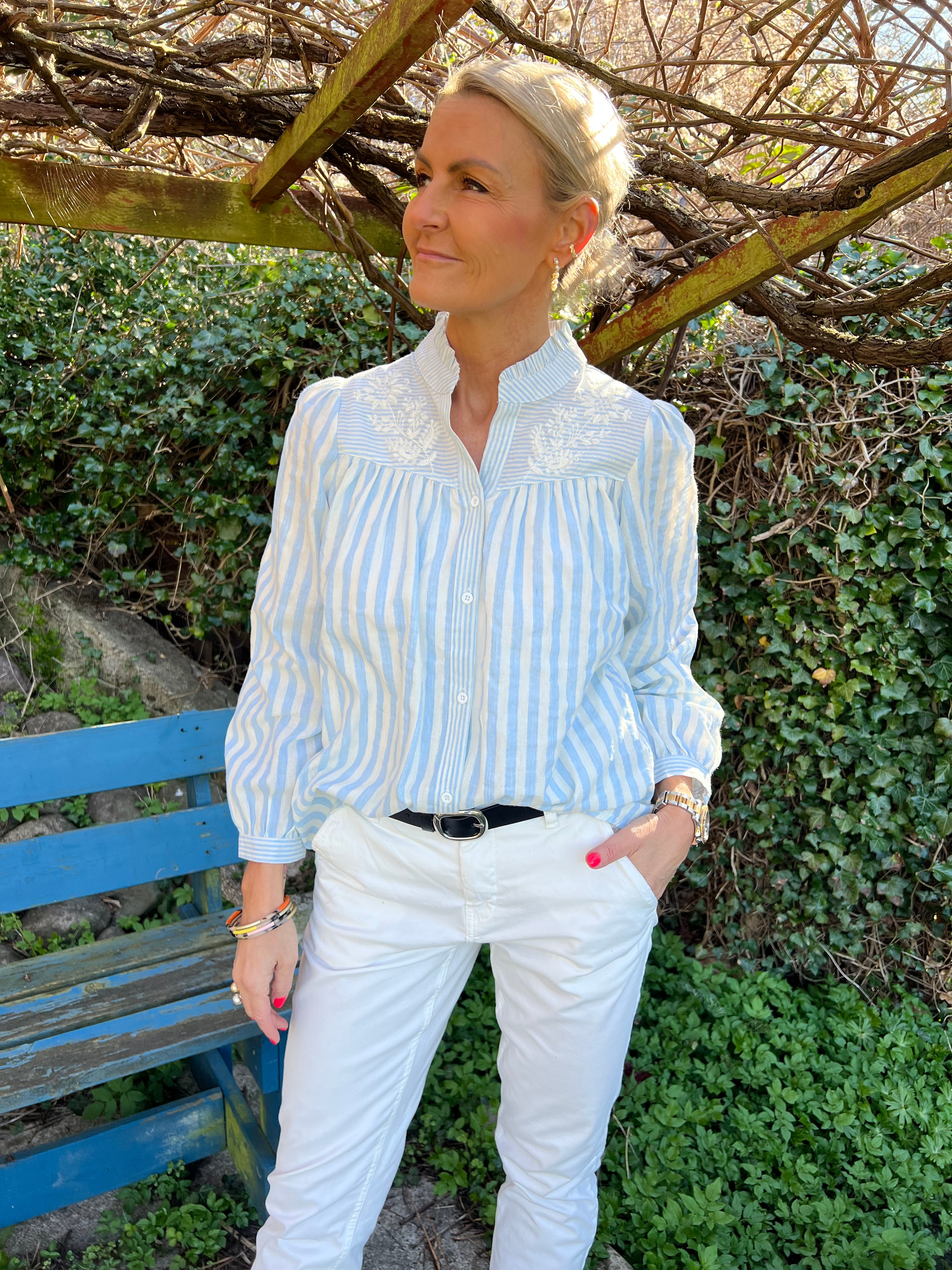 Musy shirt blue stripe