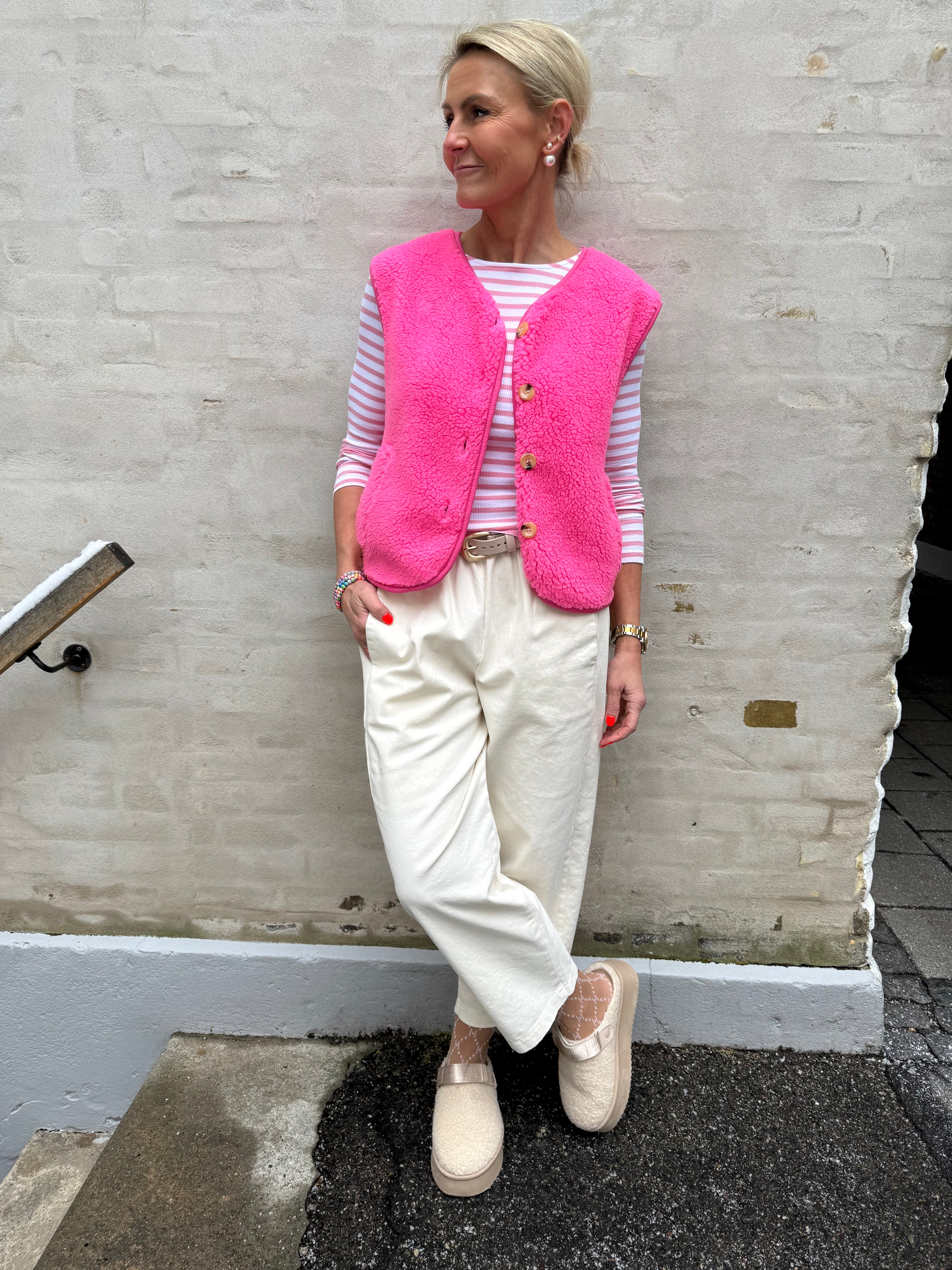 Molly Teddy Vest - Bubblegum