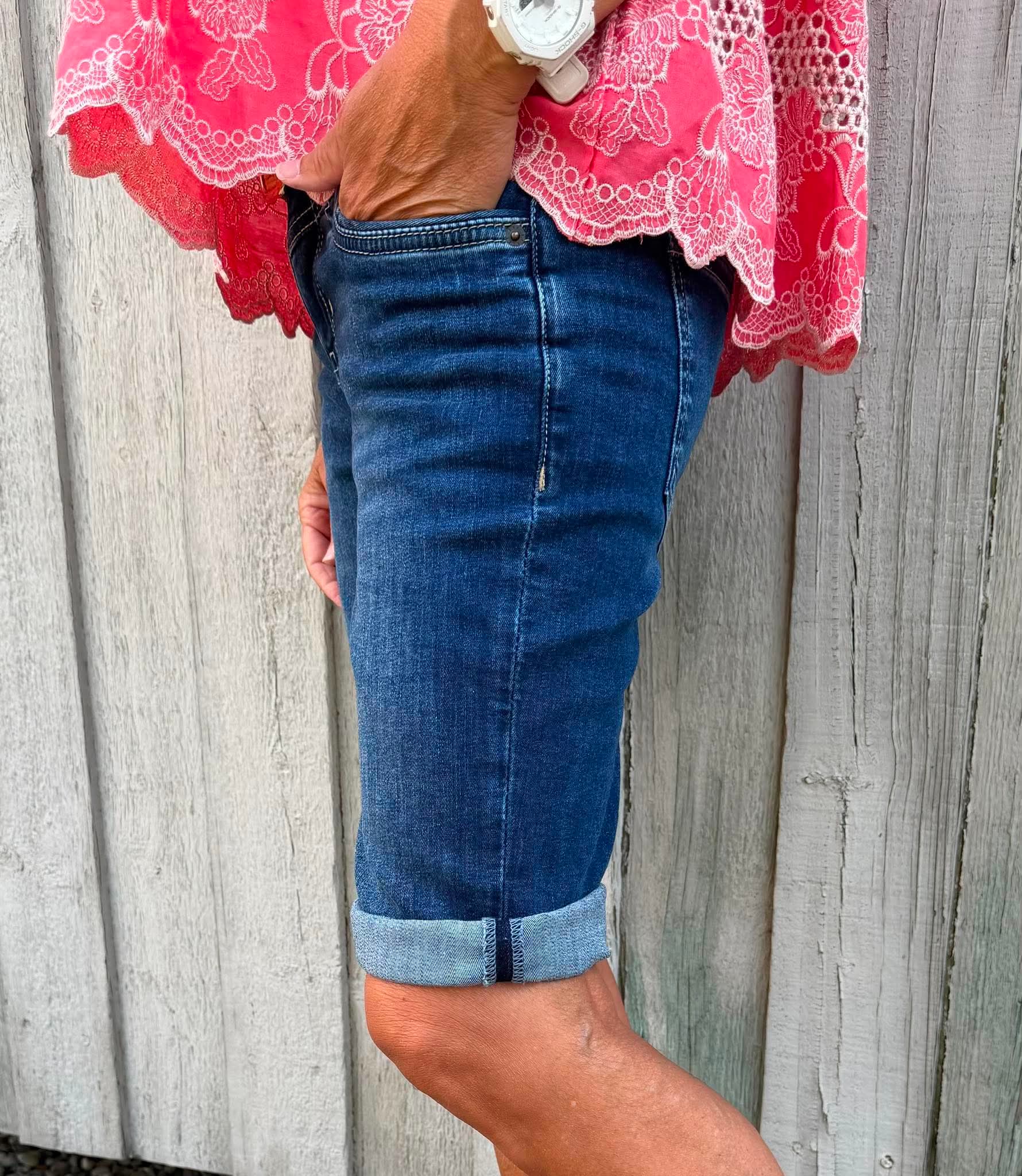 Jane MW Bermuda - Dark Blue Denim