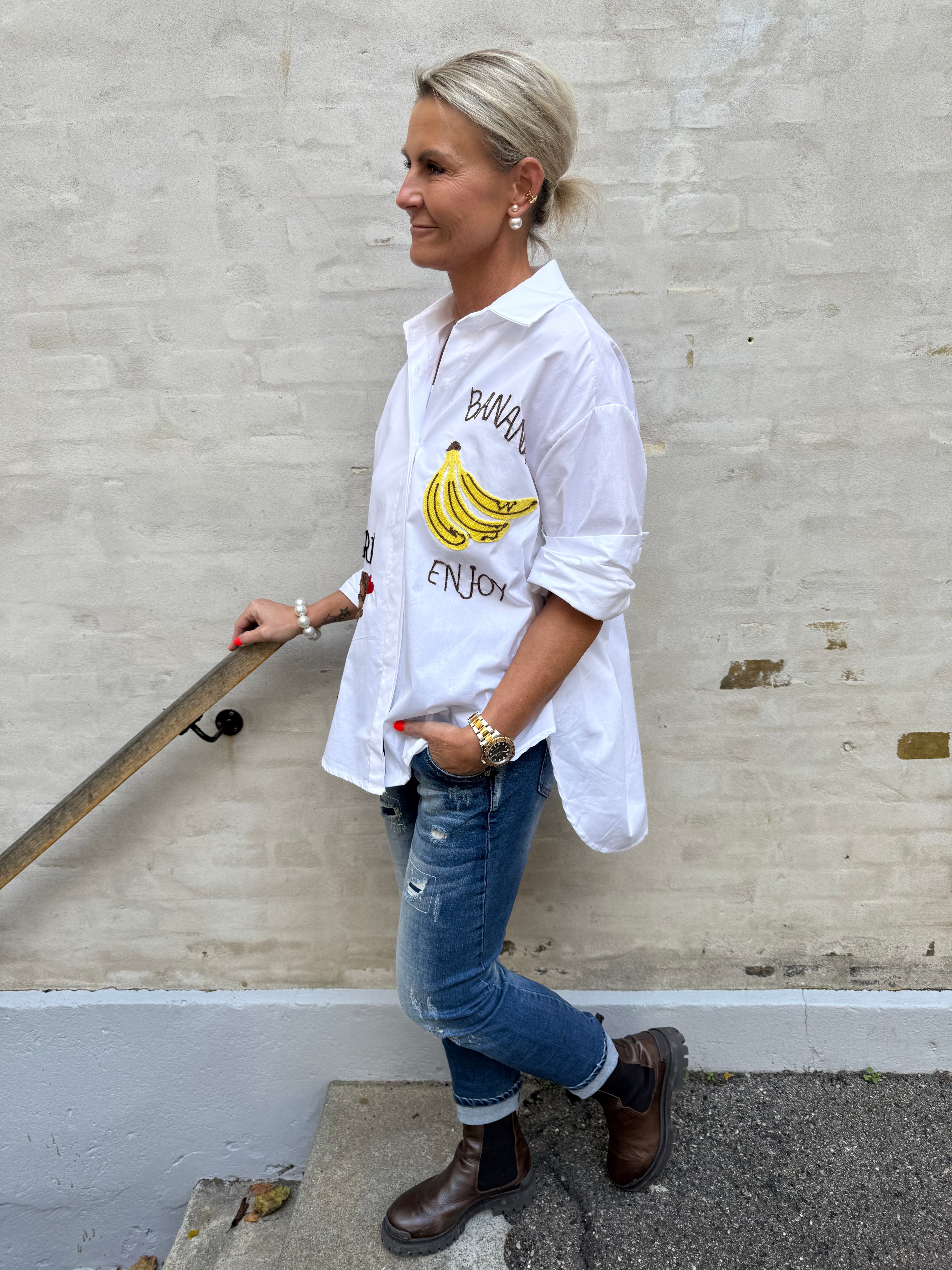 Banana Party Skjorte - Hvid