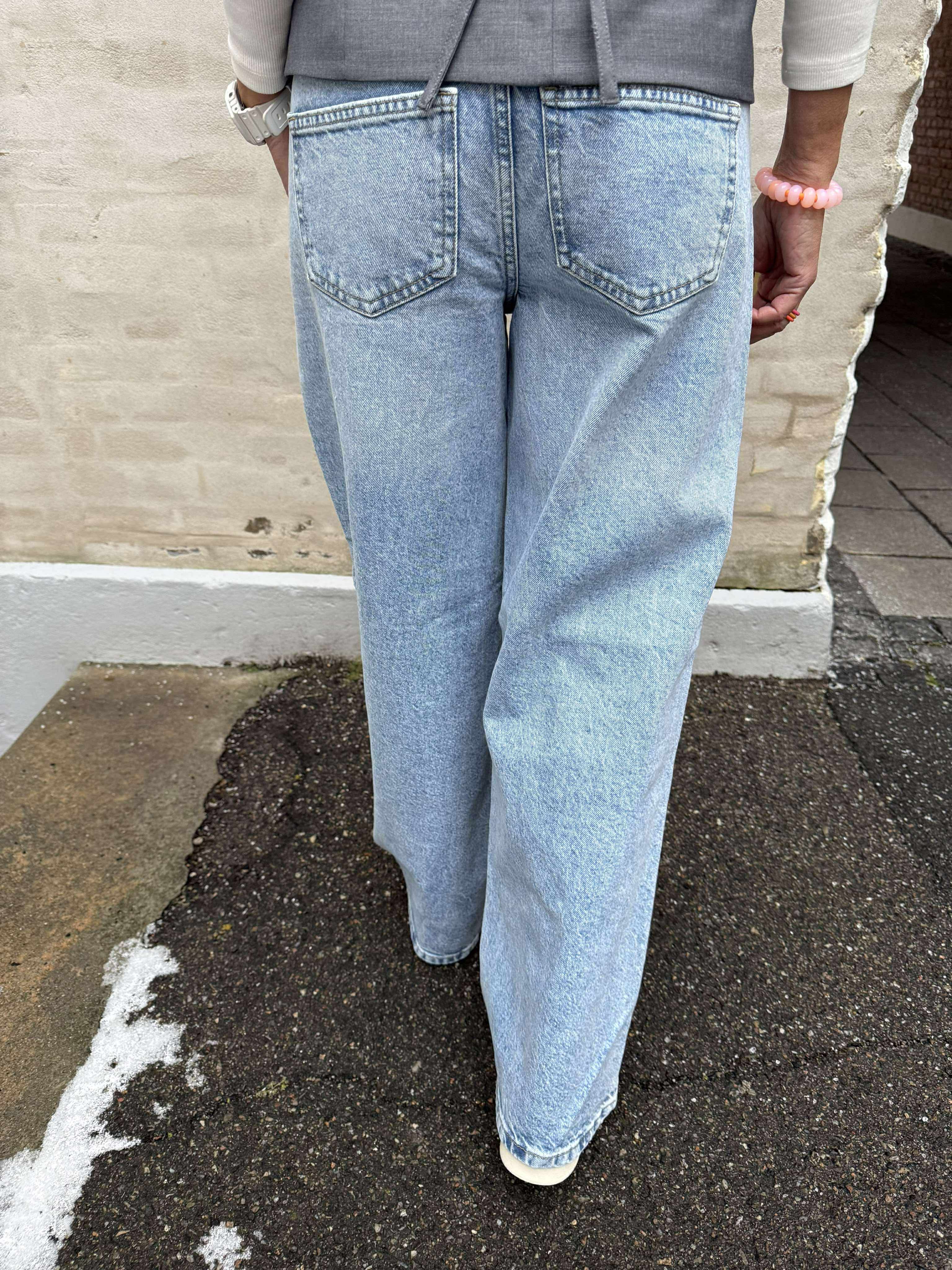 Selma low waist wide jeans - Light Blue Denim