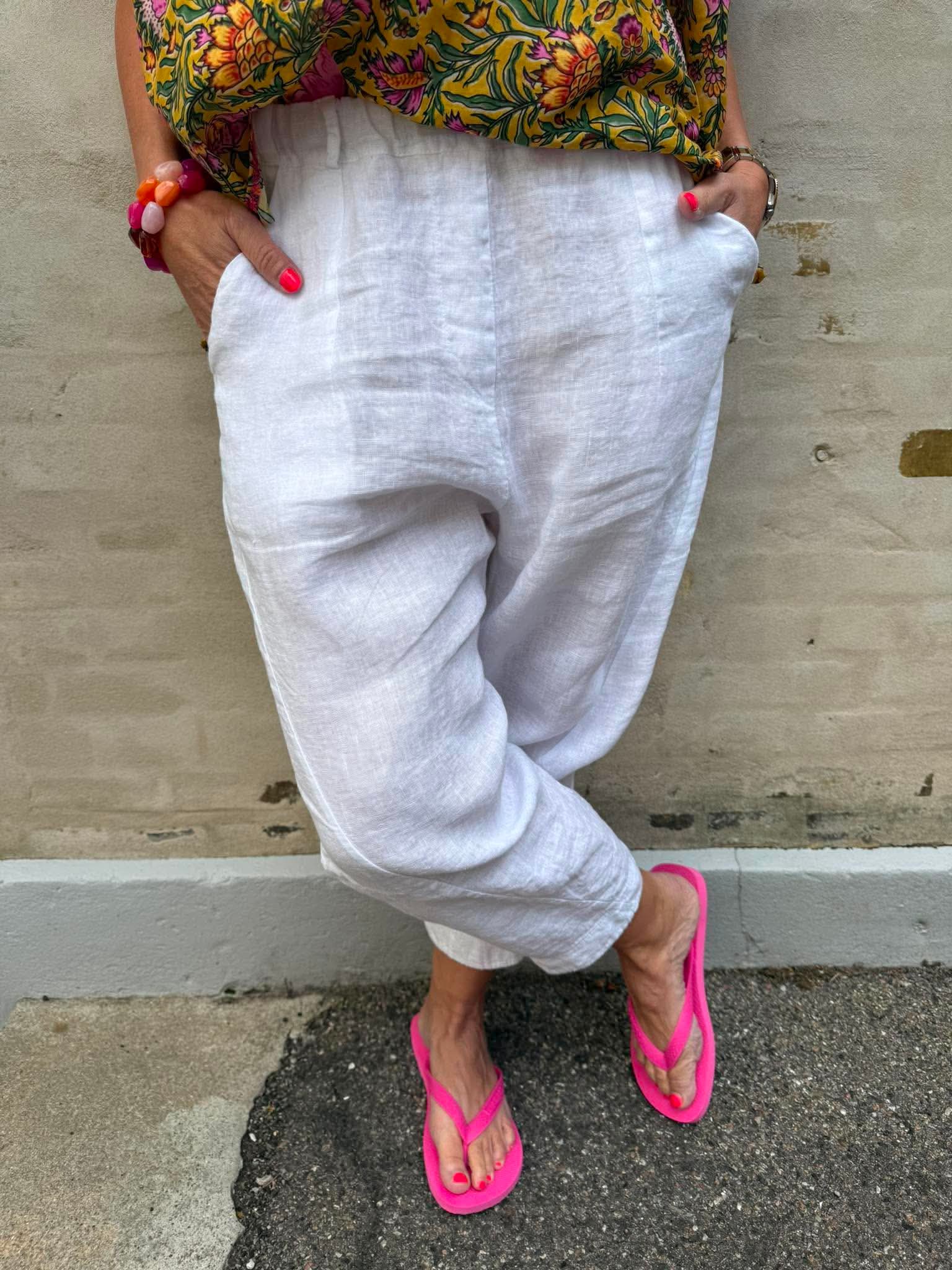 Vera Linen Pants - Optical White