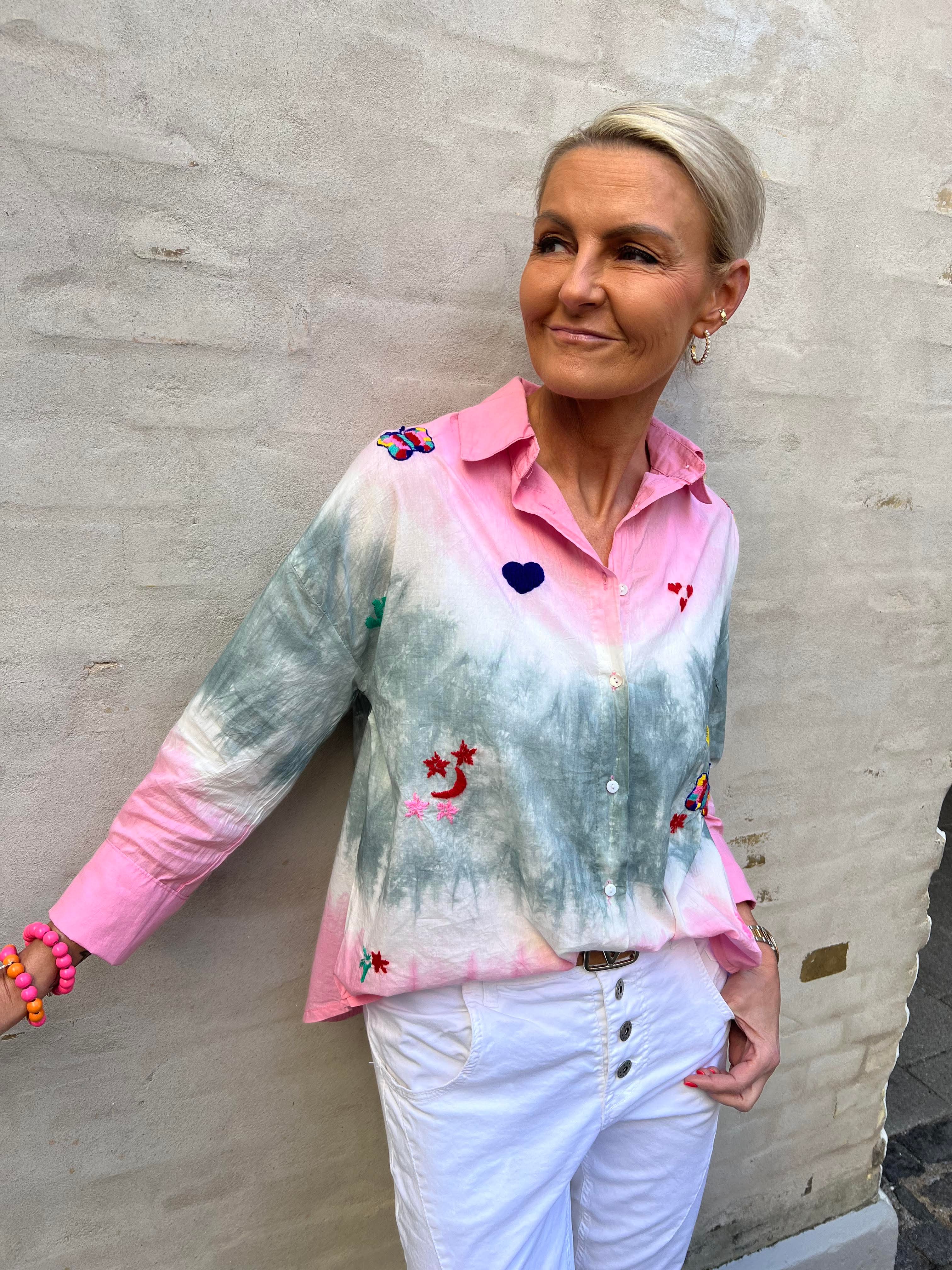 Oui Oui shirt pink- grey