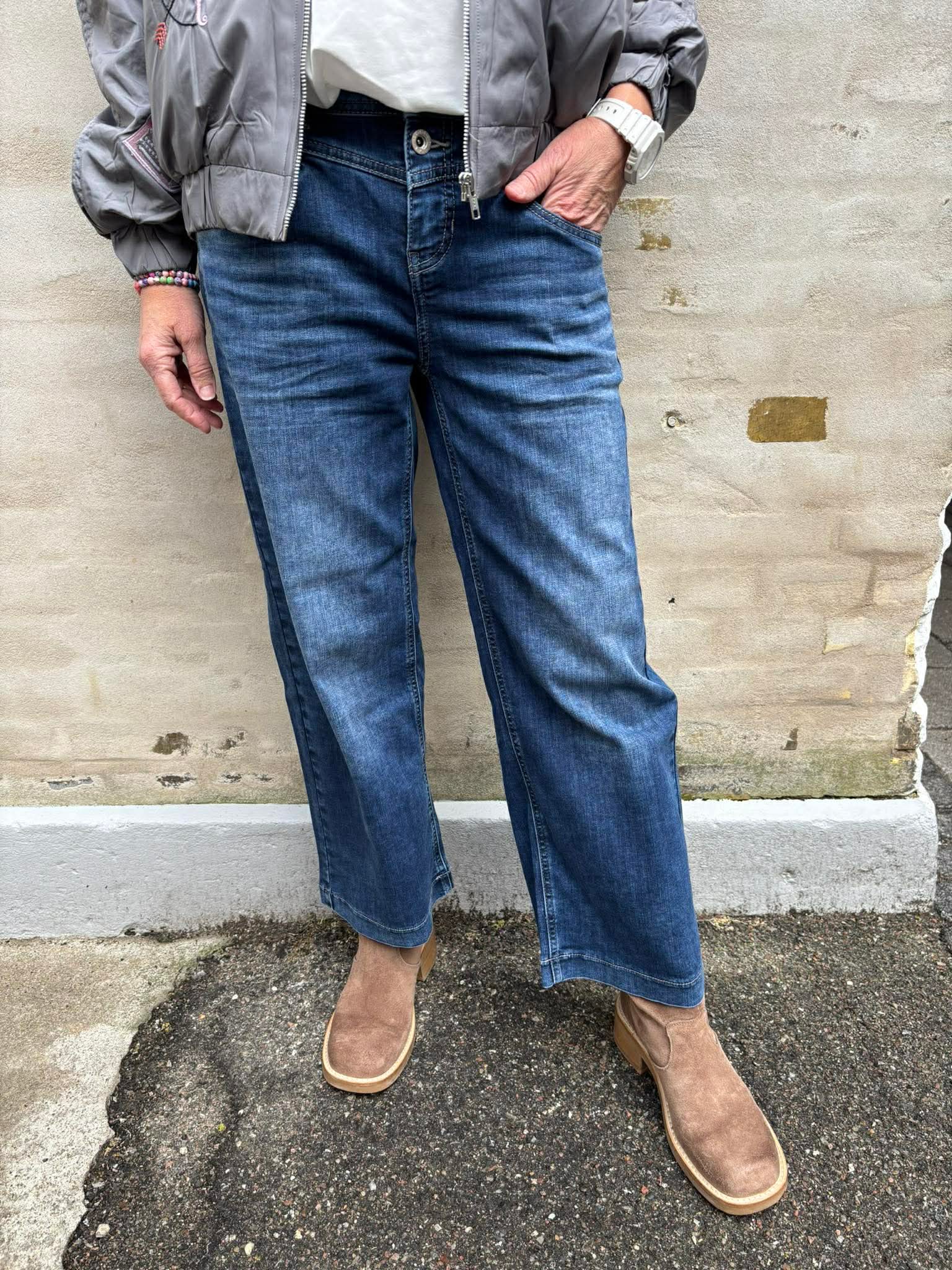 Emee Wide Leg - Dark Blue Wash