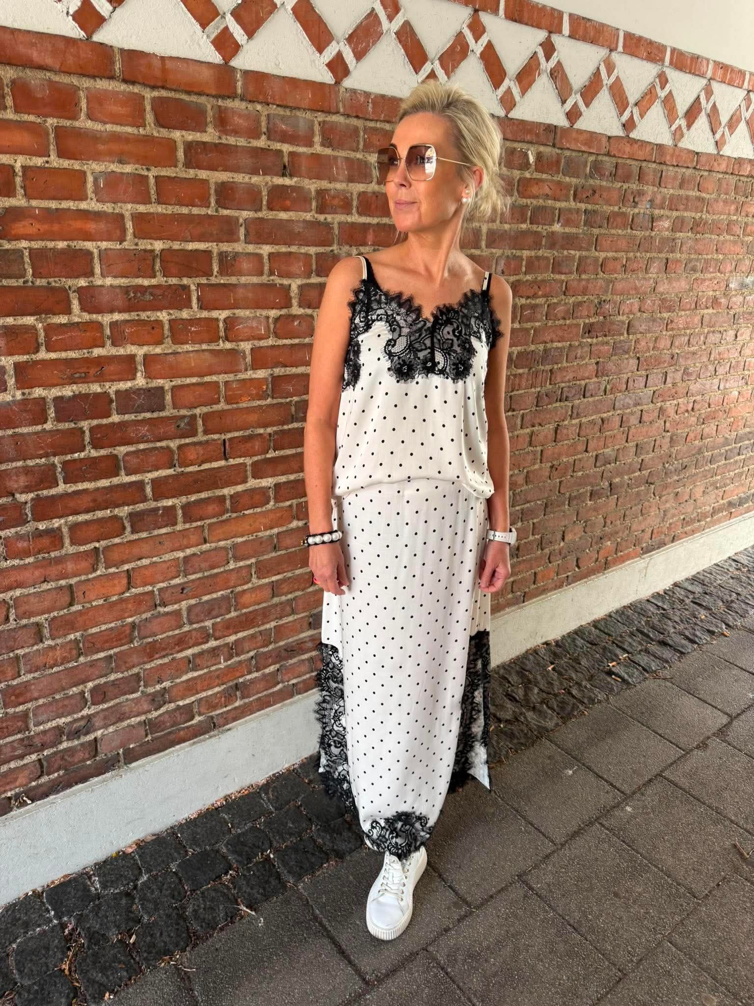 AmeliCC Dot Lace Skirt - Off White