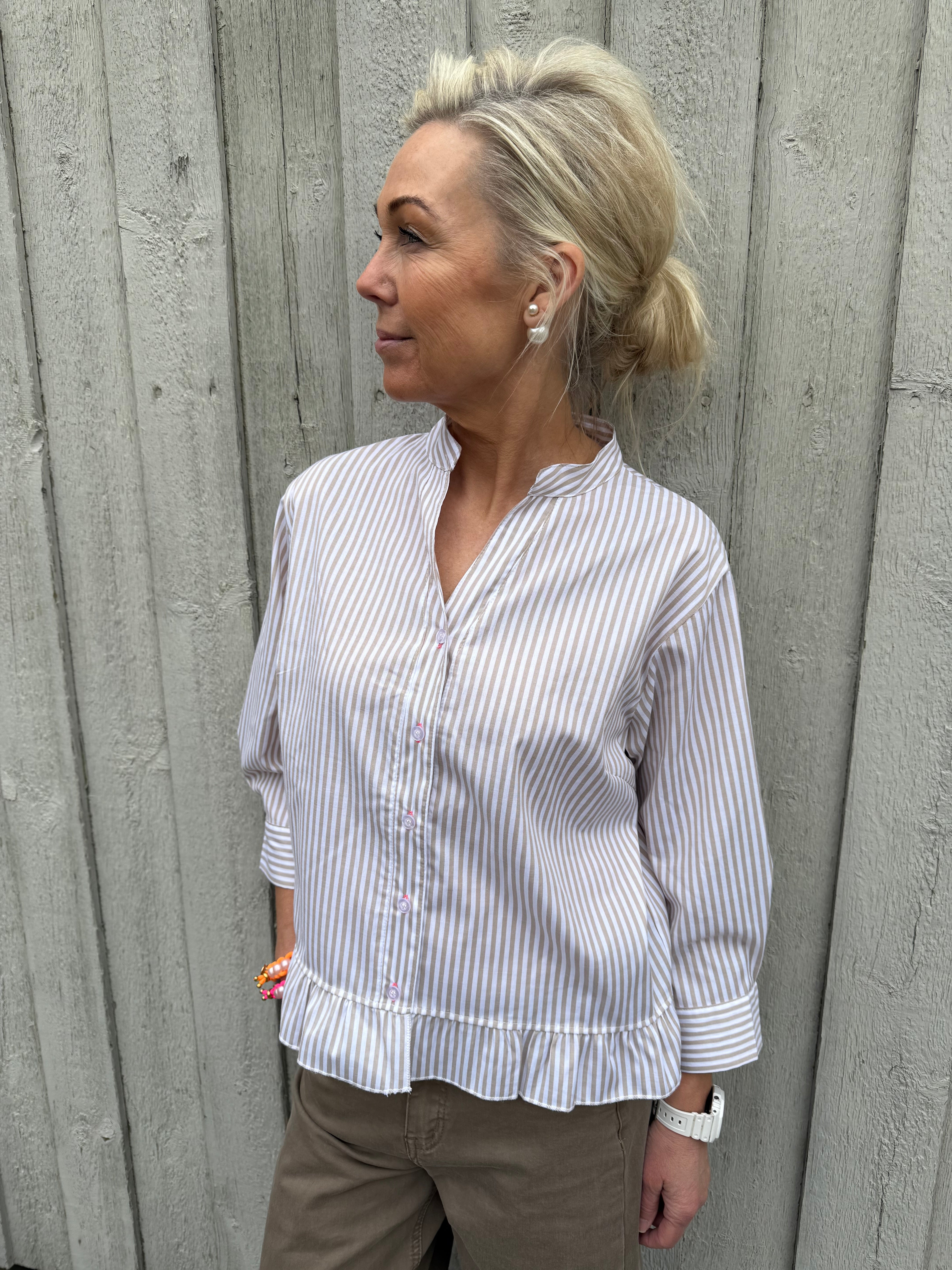 L´amour Shirt - Beige Stripe