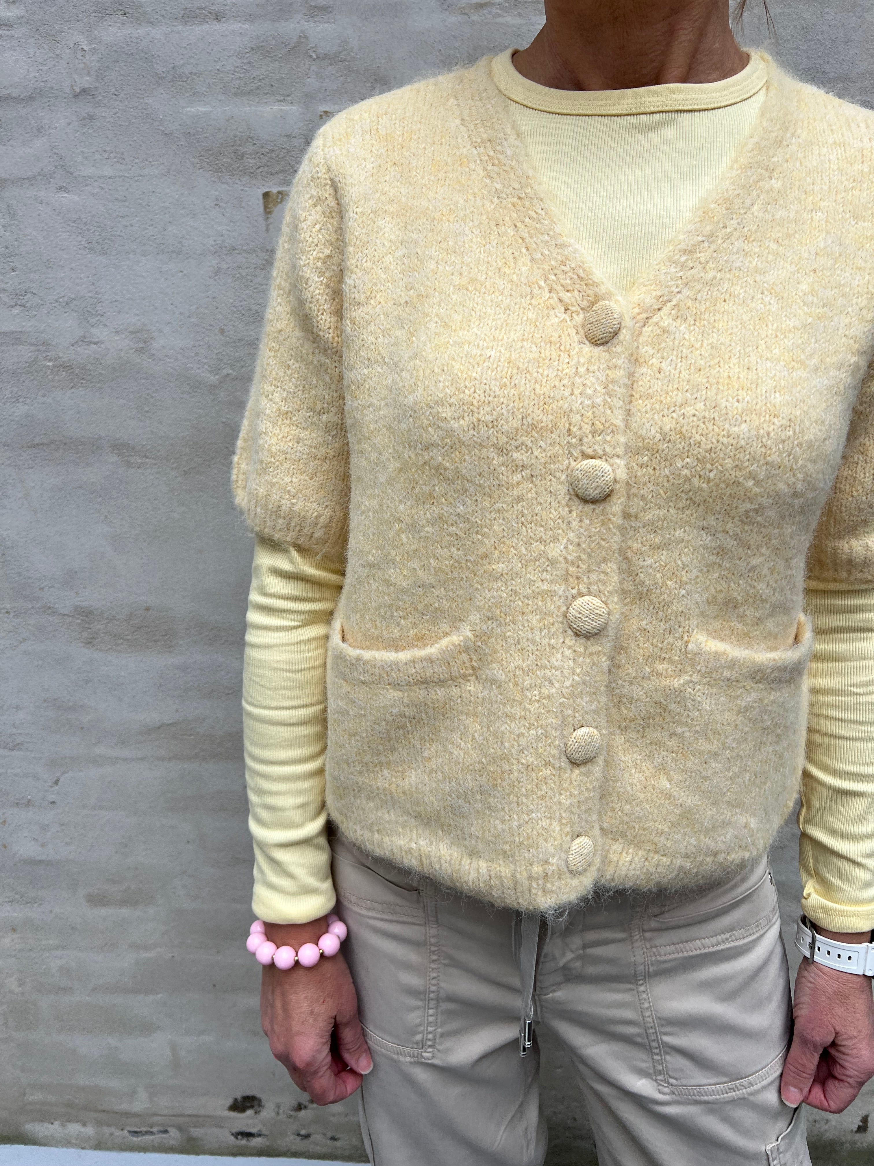 SAGGIA SS V-NECK Knit Cardigan - Sunlight Melange