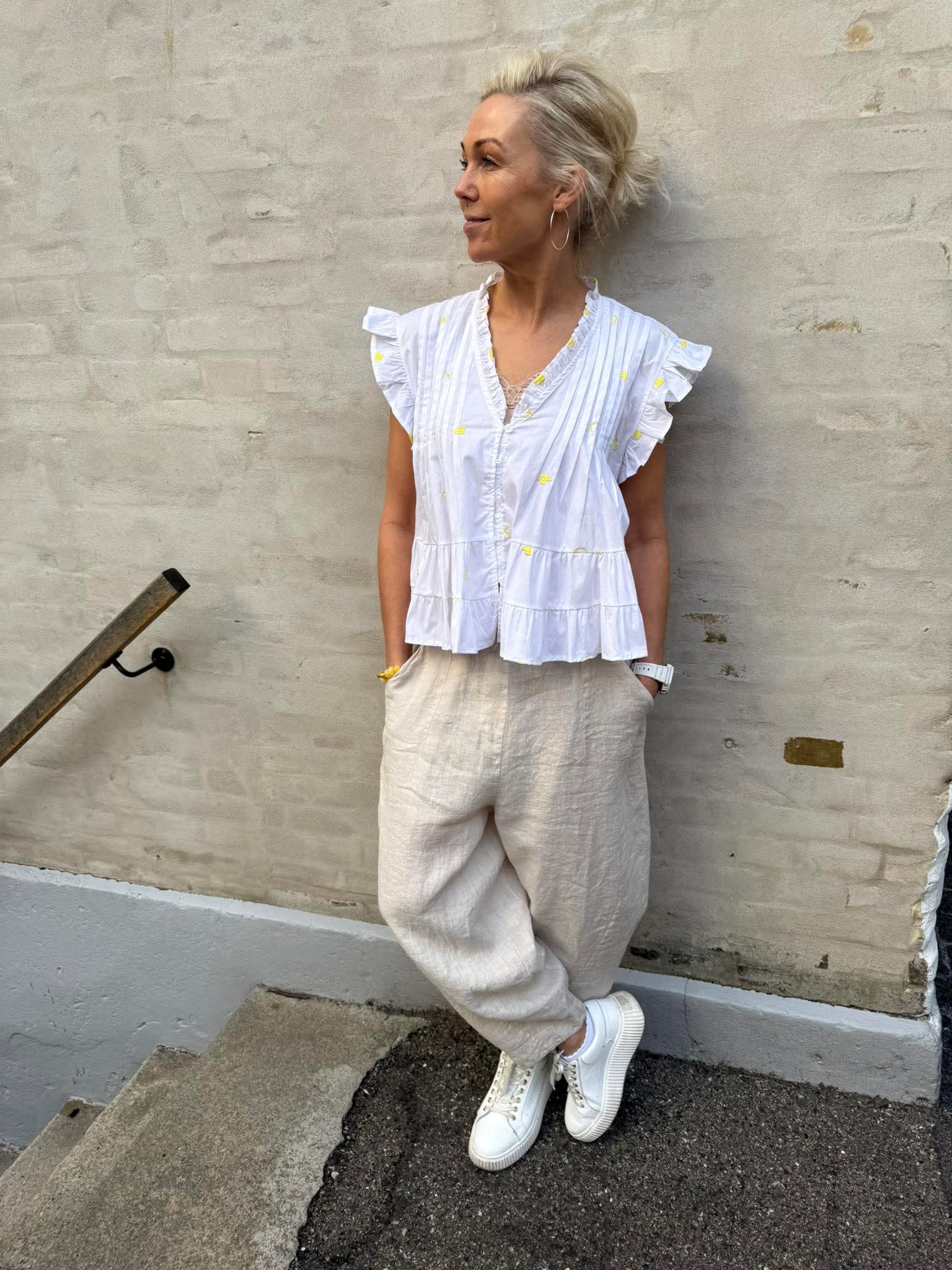 Micado Blouse - White/Yellow