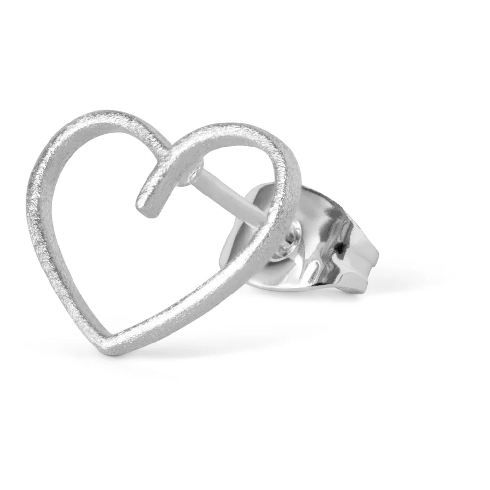 Happy Heart ørering 1 stk - Sølv