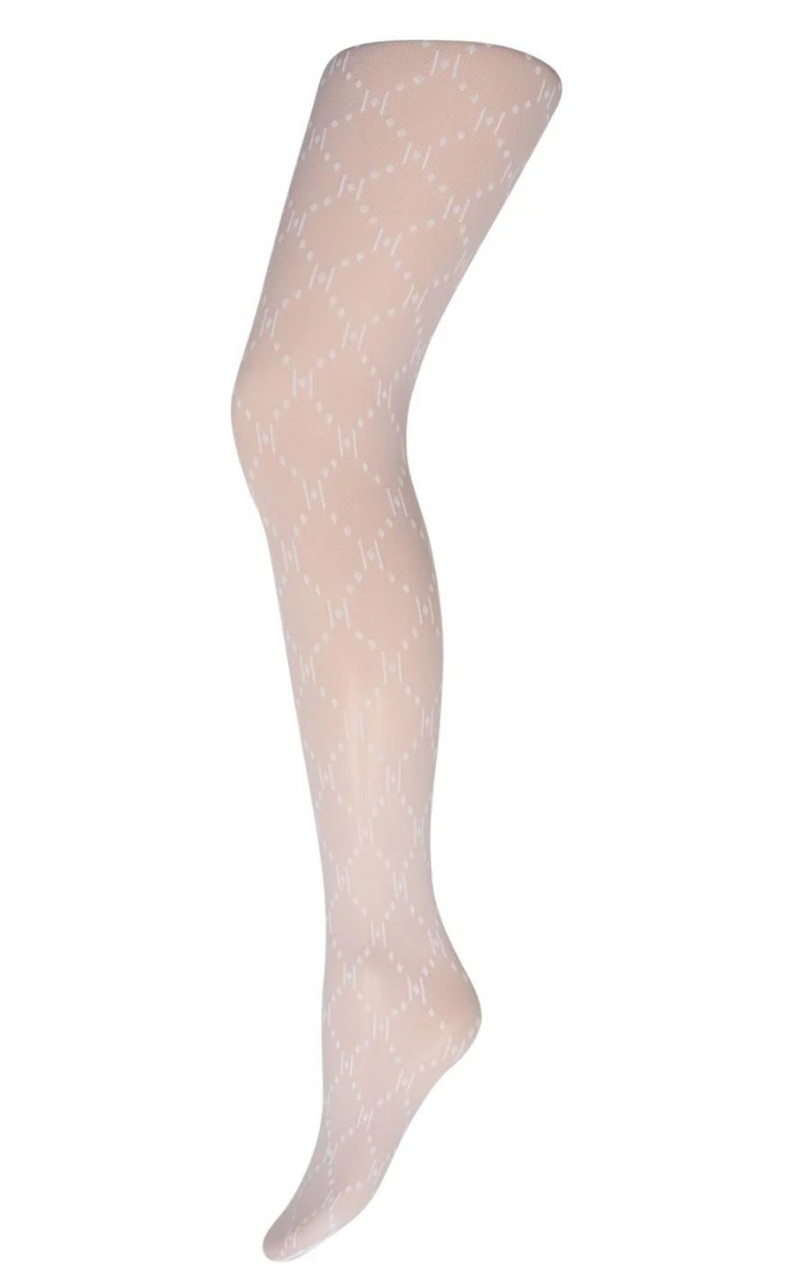 Tight logo 25 Denier - White