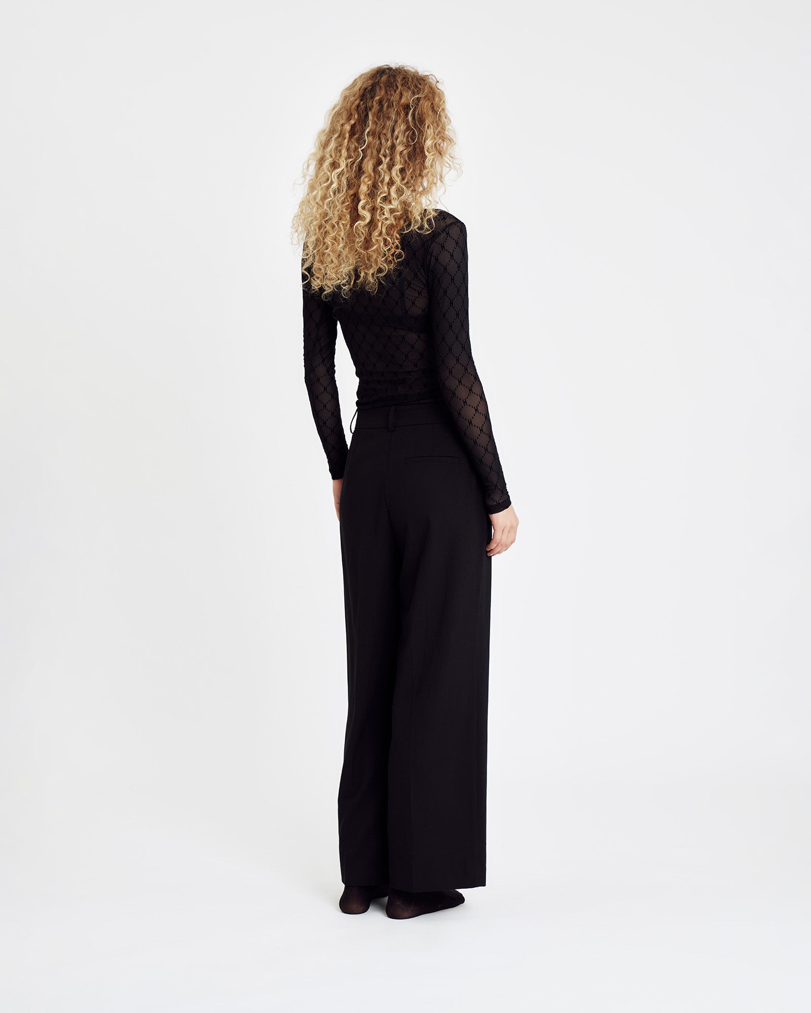 Mesh Blouse Logo - Black