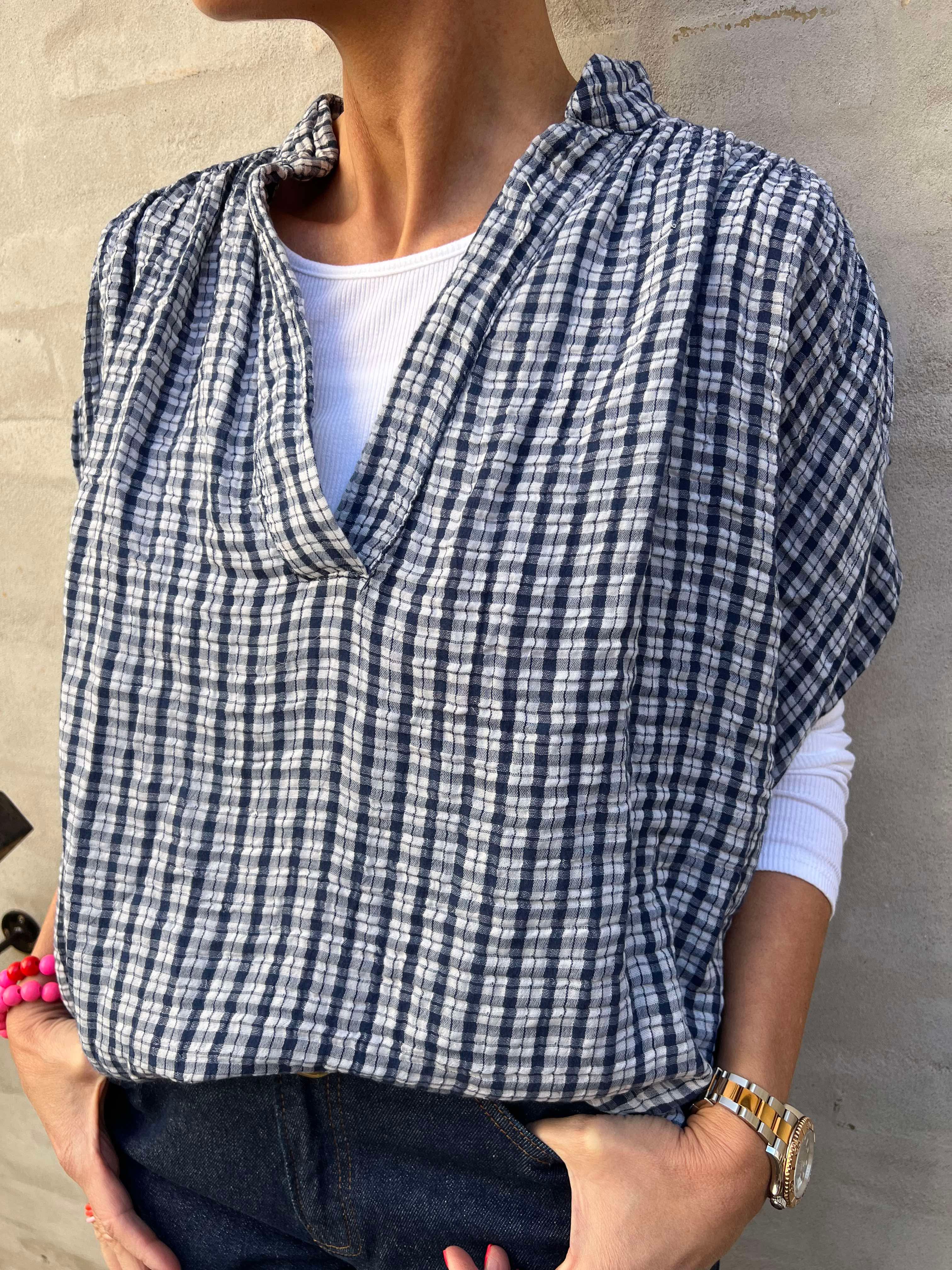 Roma blouse navy