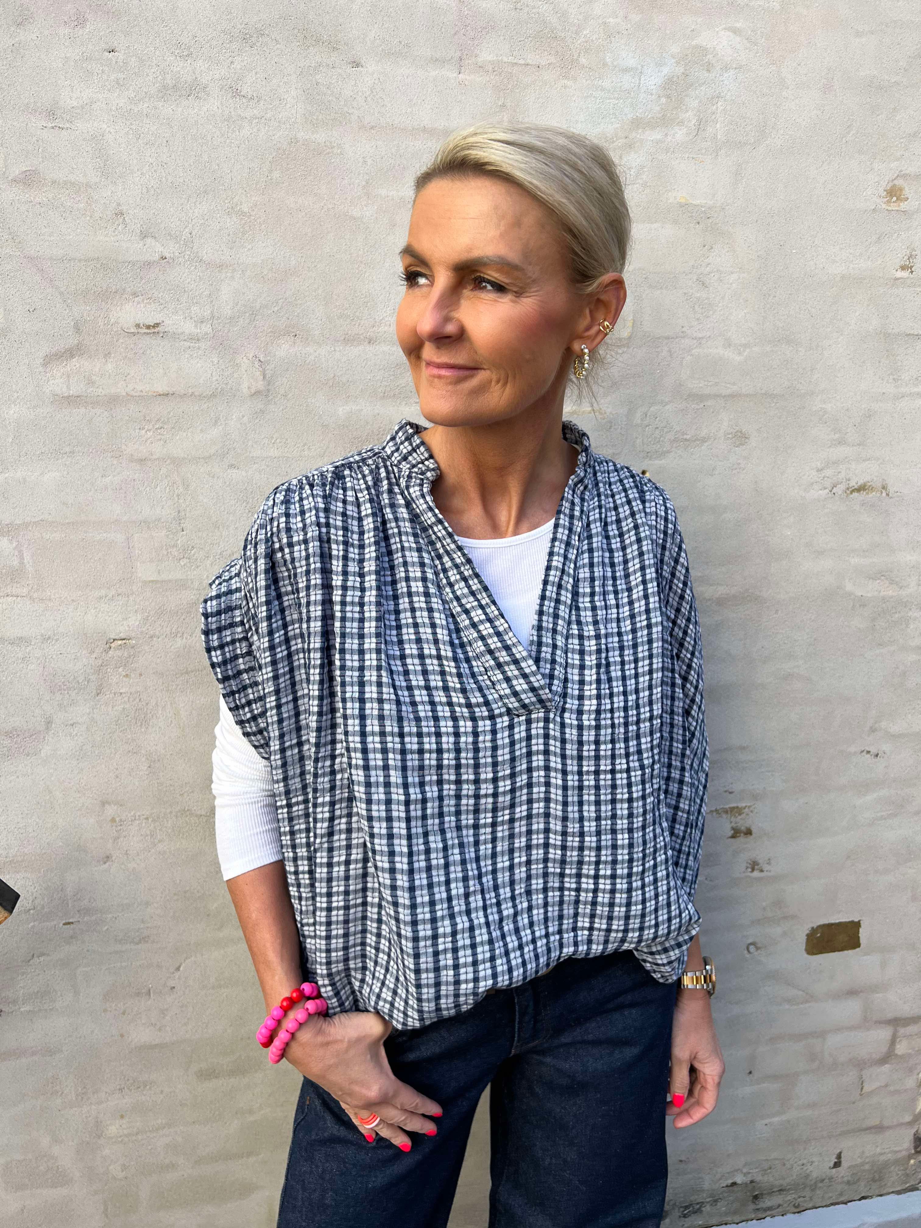 Roma blouse navy