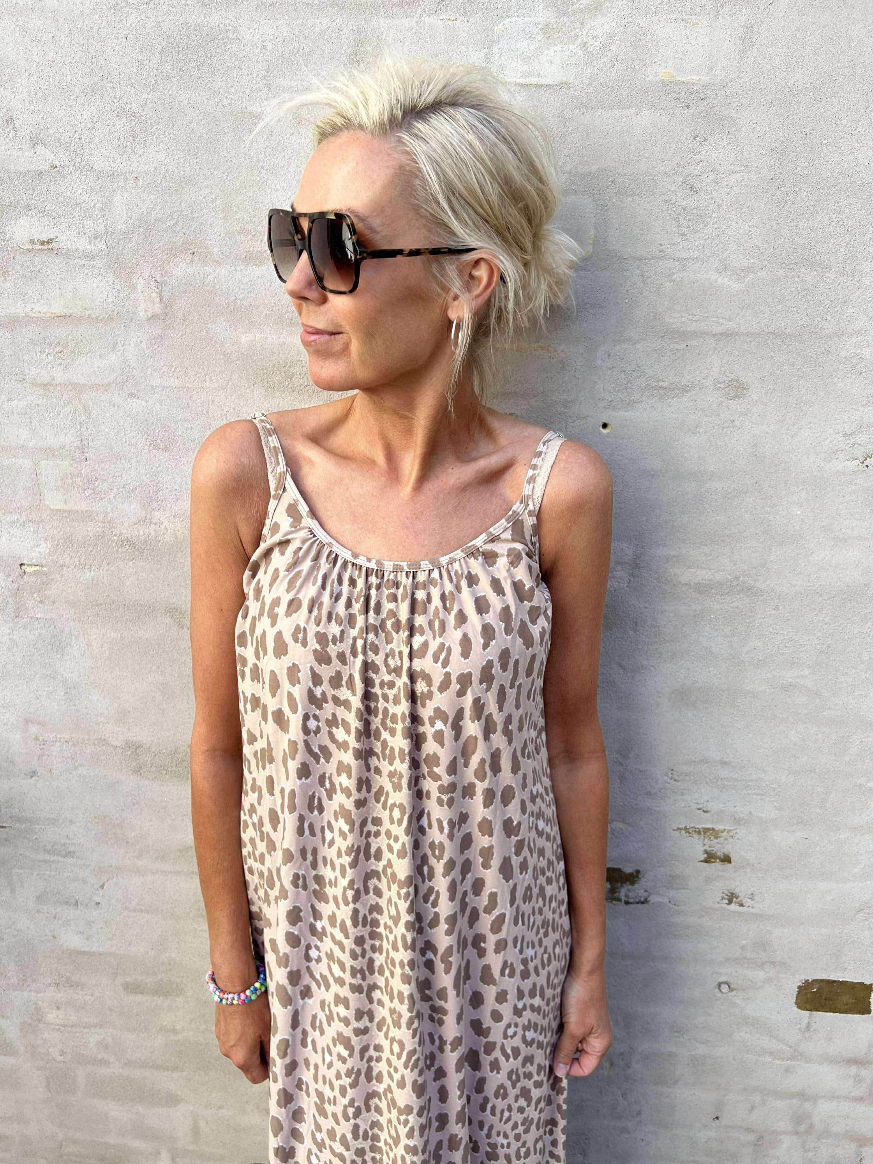 Alma Long Strap Dress - Desert Lux Leo