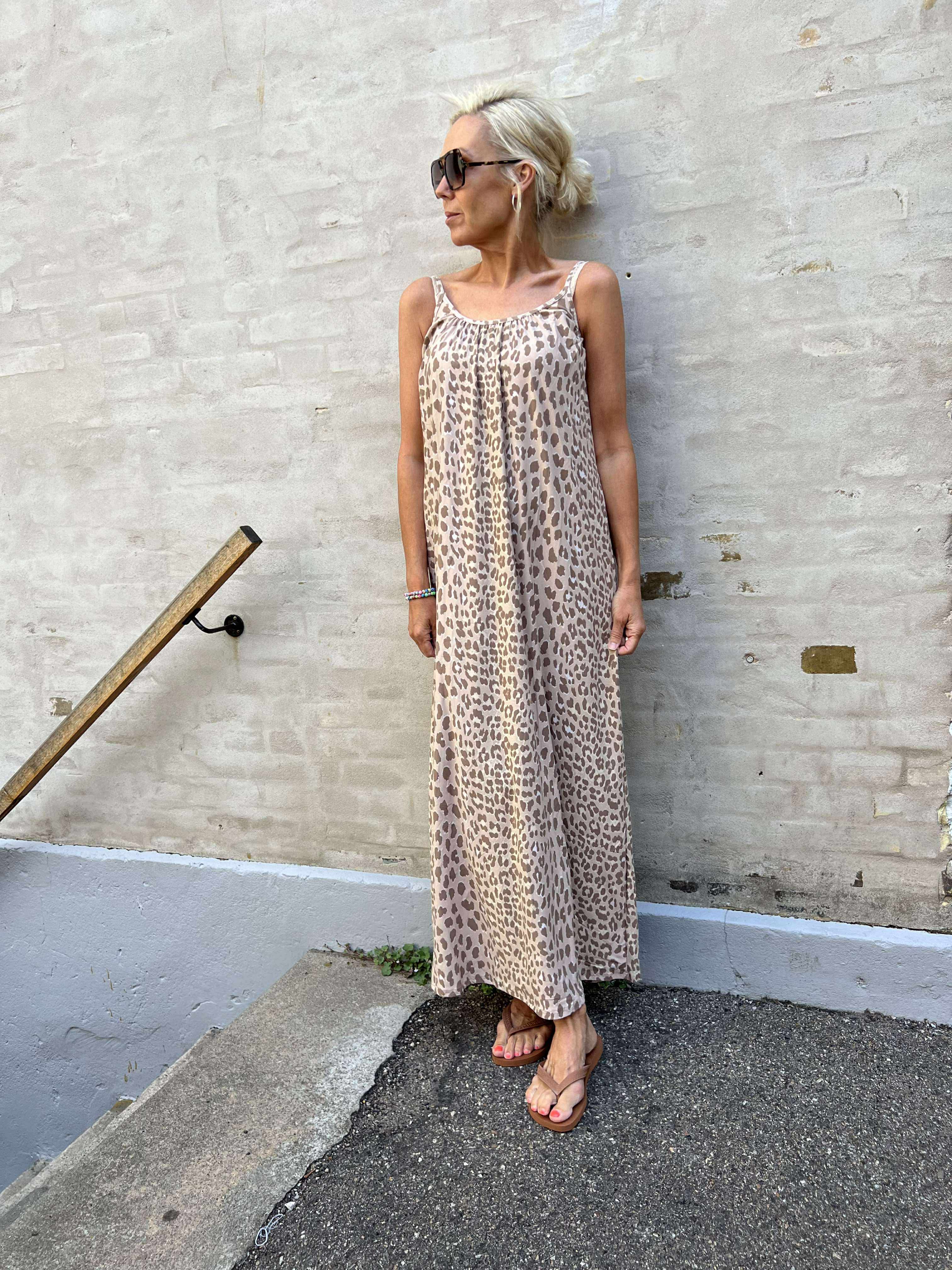 Alma Long Strap Dress - Desert Lux Leo