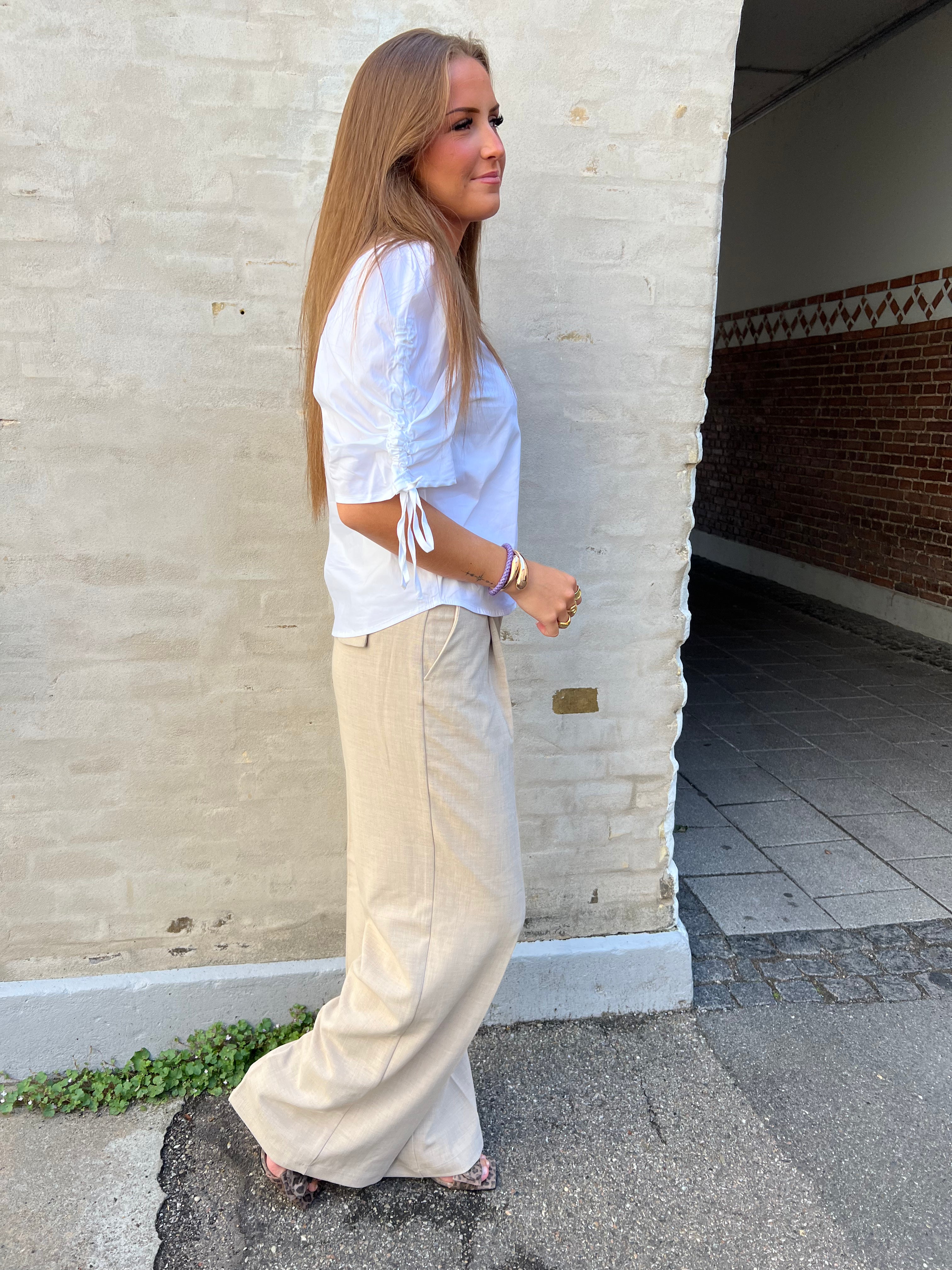 SannaCC puff v-blouse white