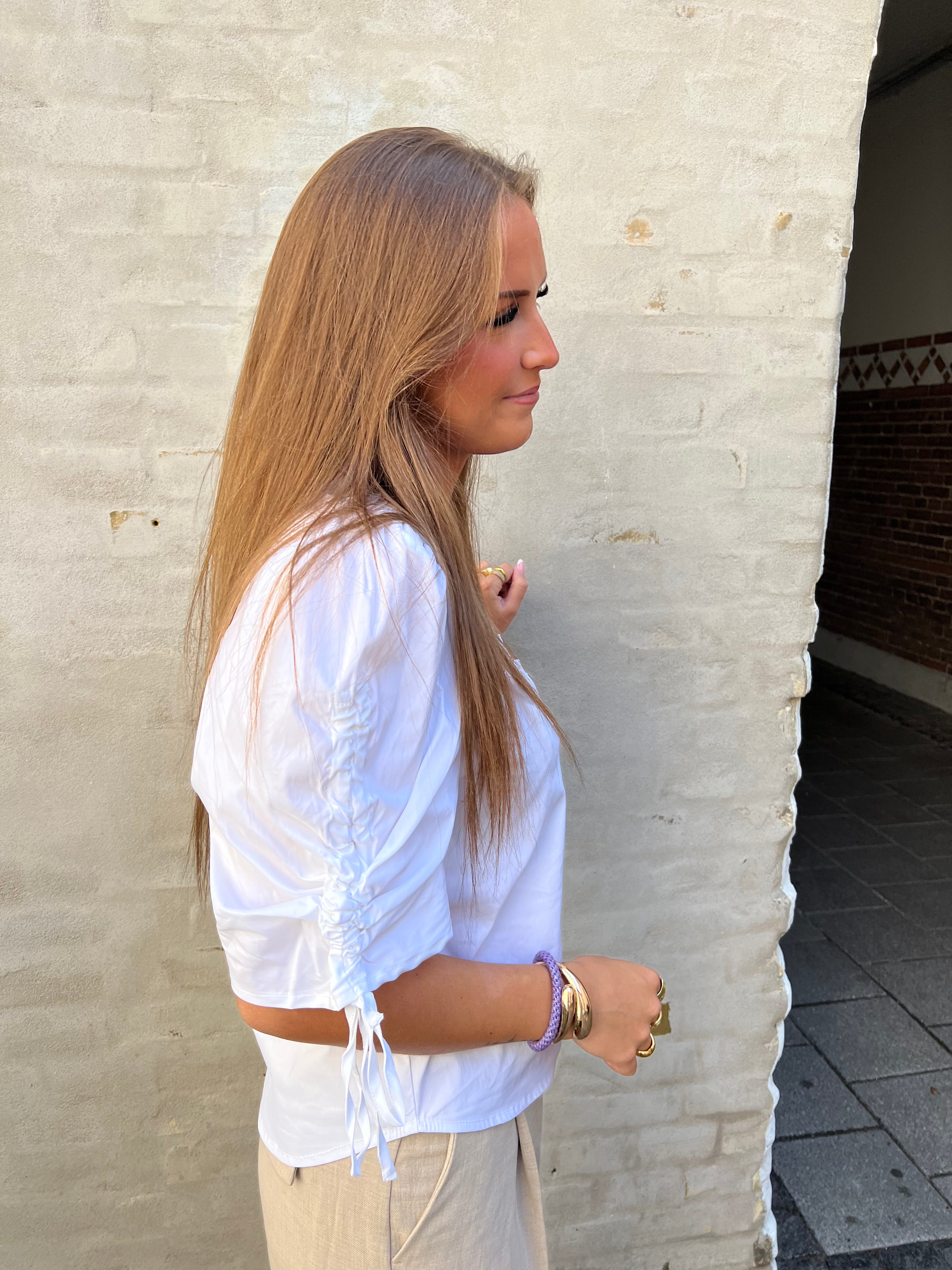 SannaCC puff v-blouse white