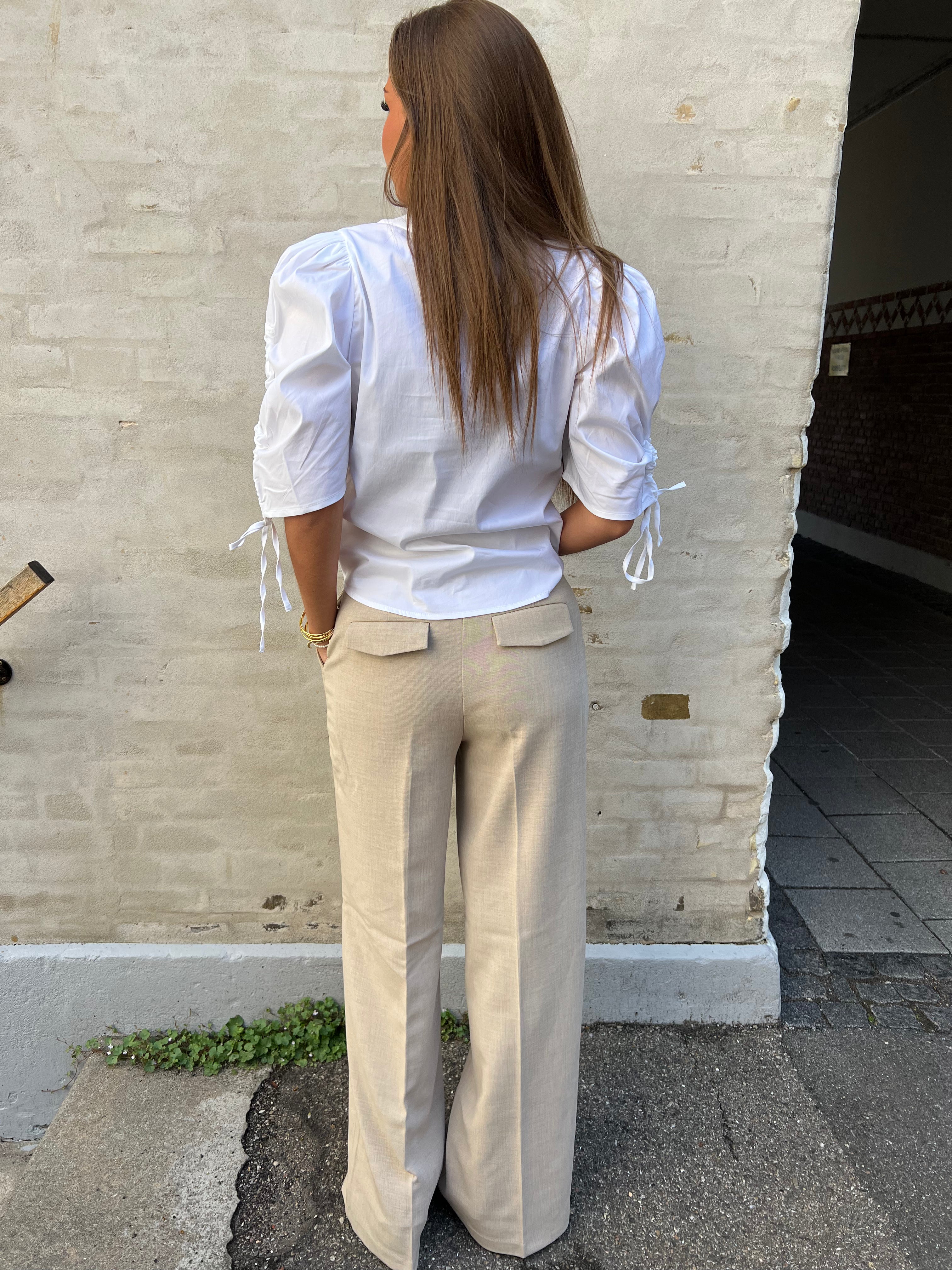 SannaCC puff v-blouse white