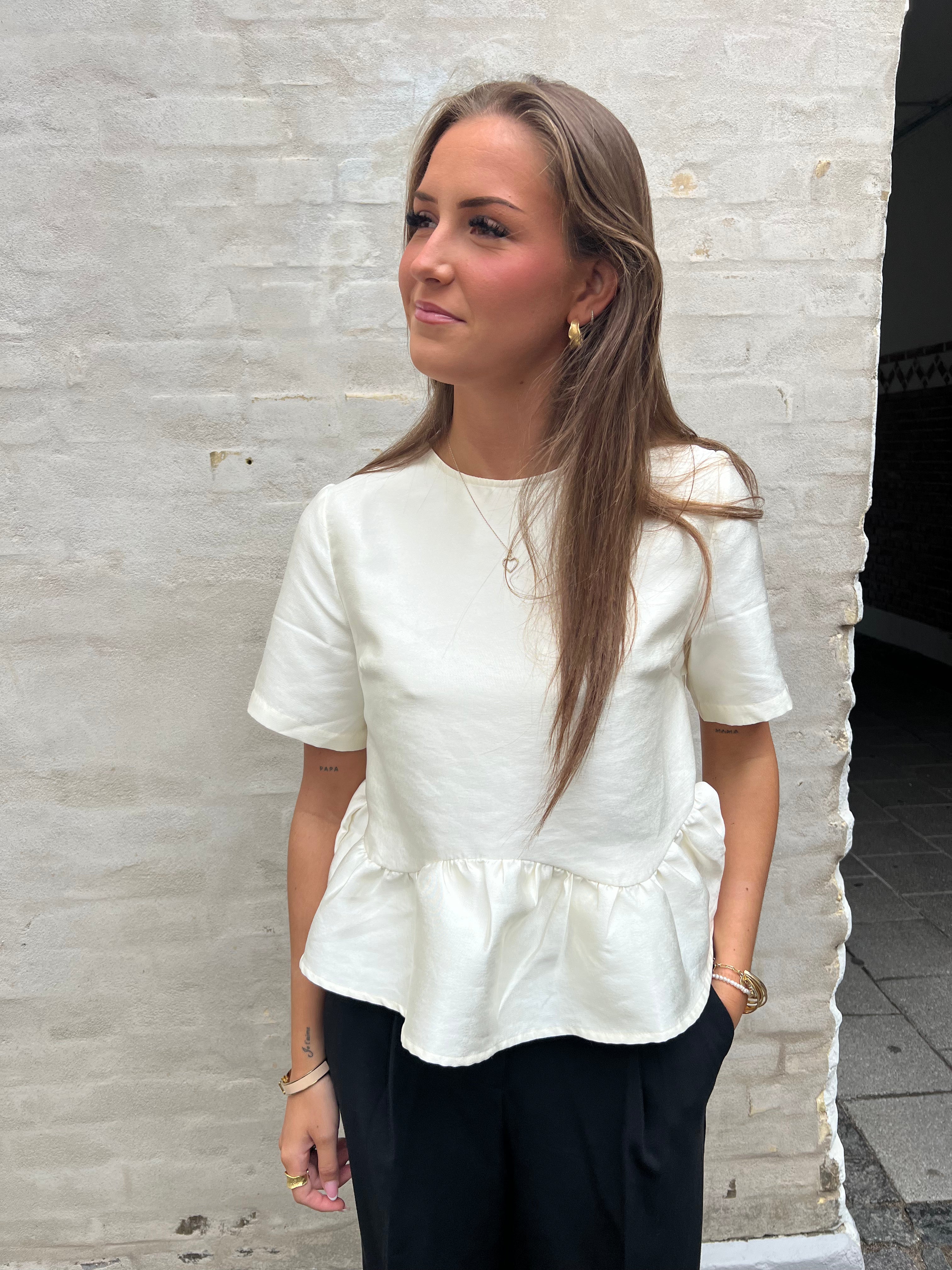 Alva Dull Satin Blouse Ivory