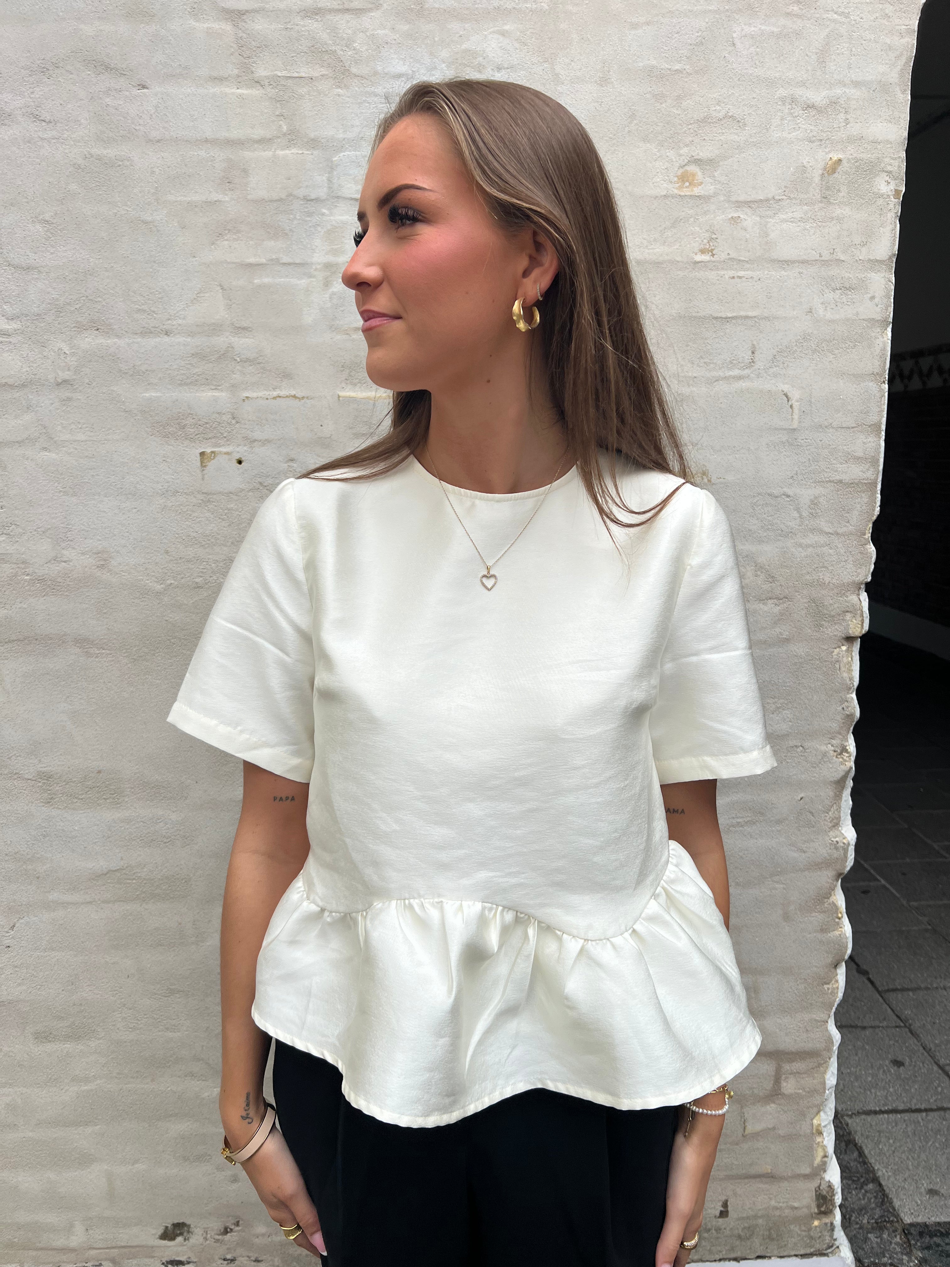 Alva Dull Satin Blouse Ivory