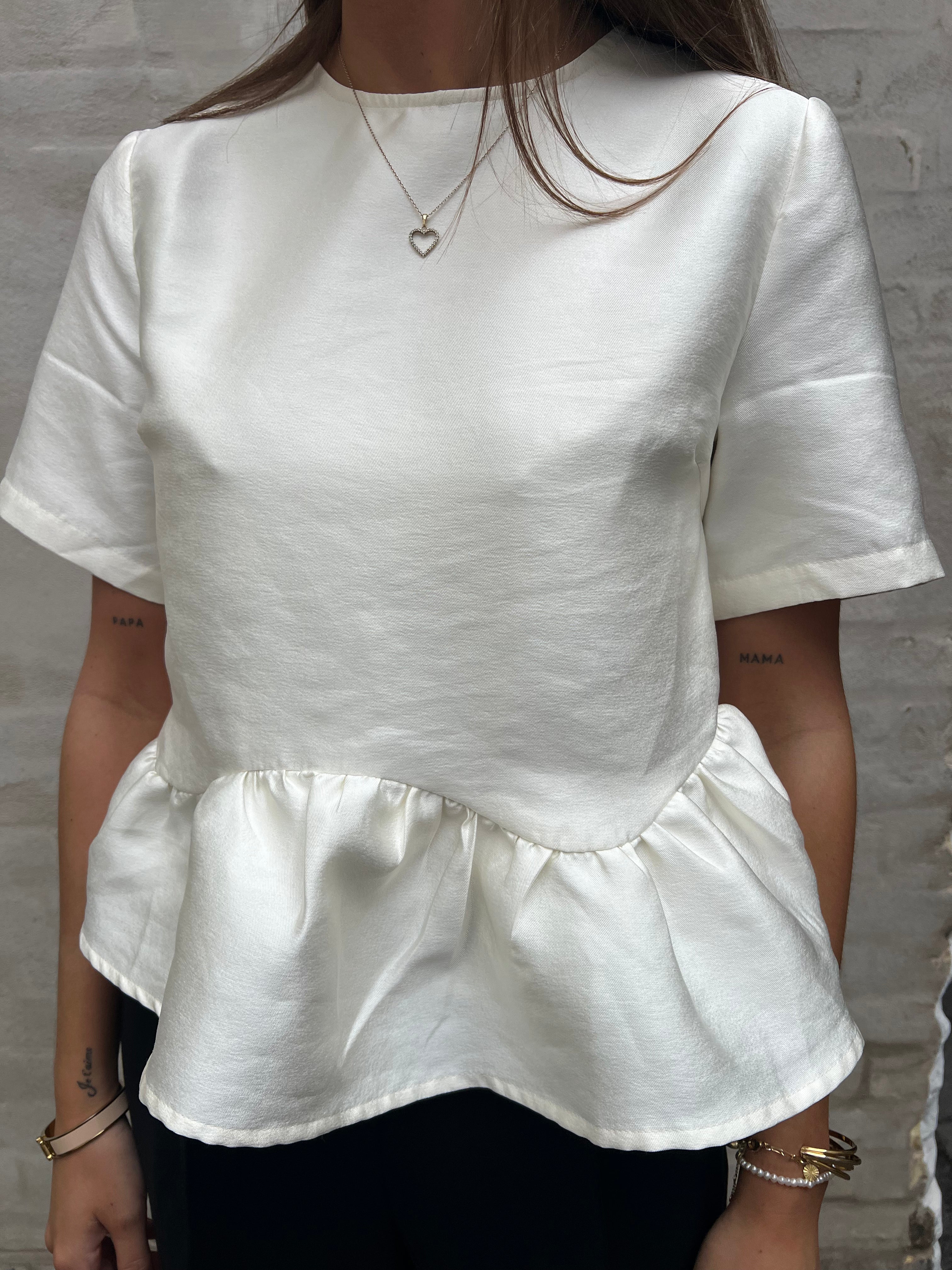 Alva Dull Satin Blouse Ivory