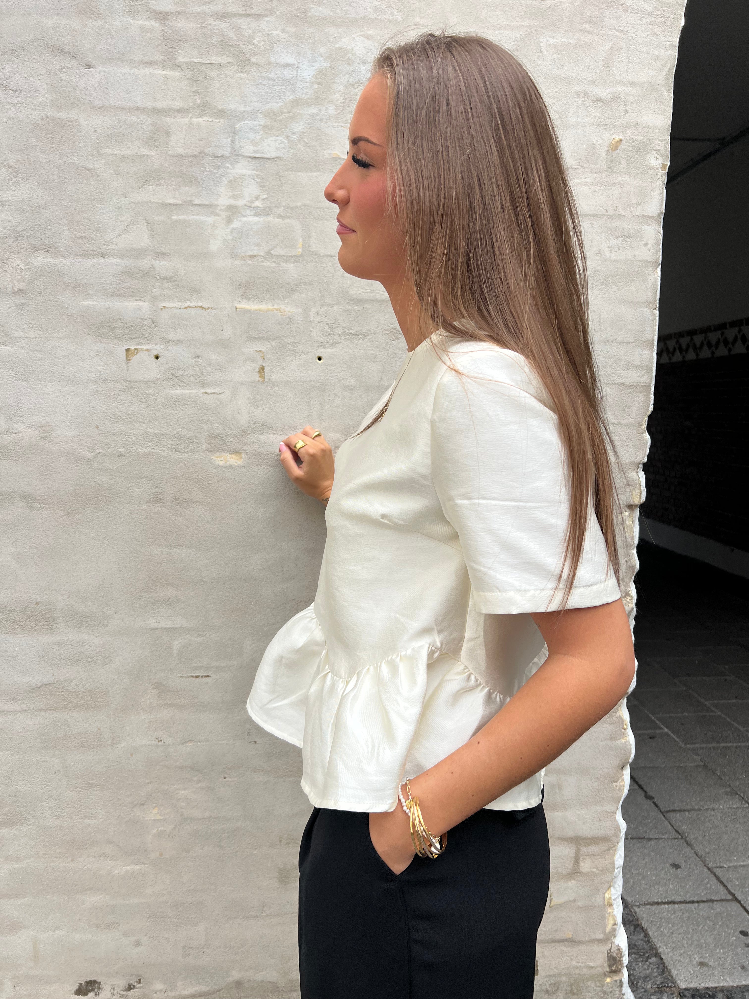 Alva Dull Satin Blouse Ivory