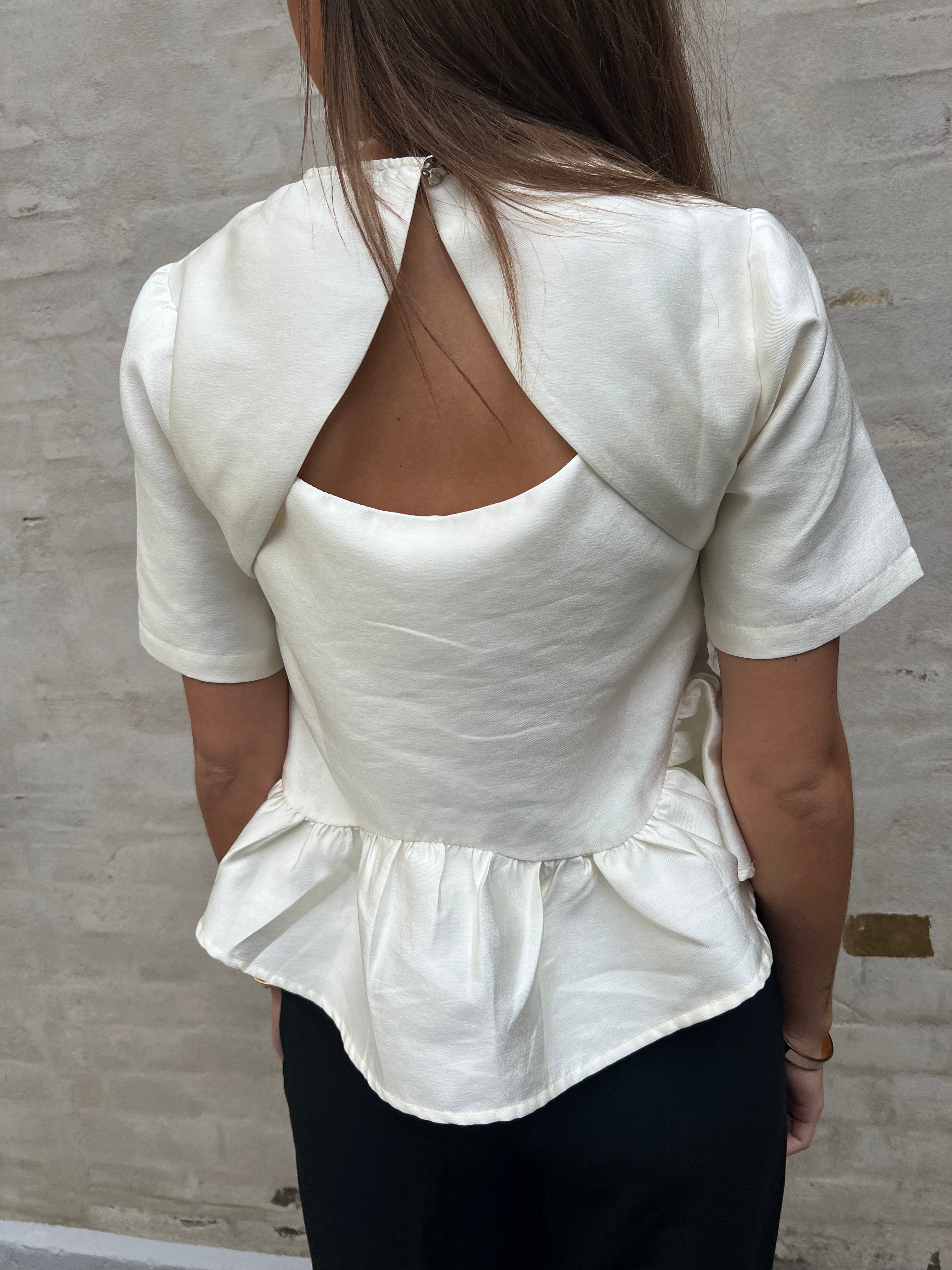 Alva Dull Satin Blouse Ivory