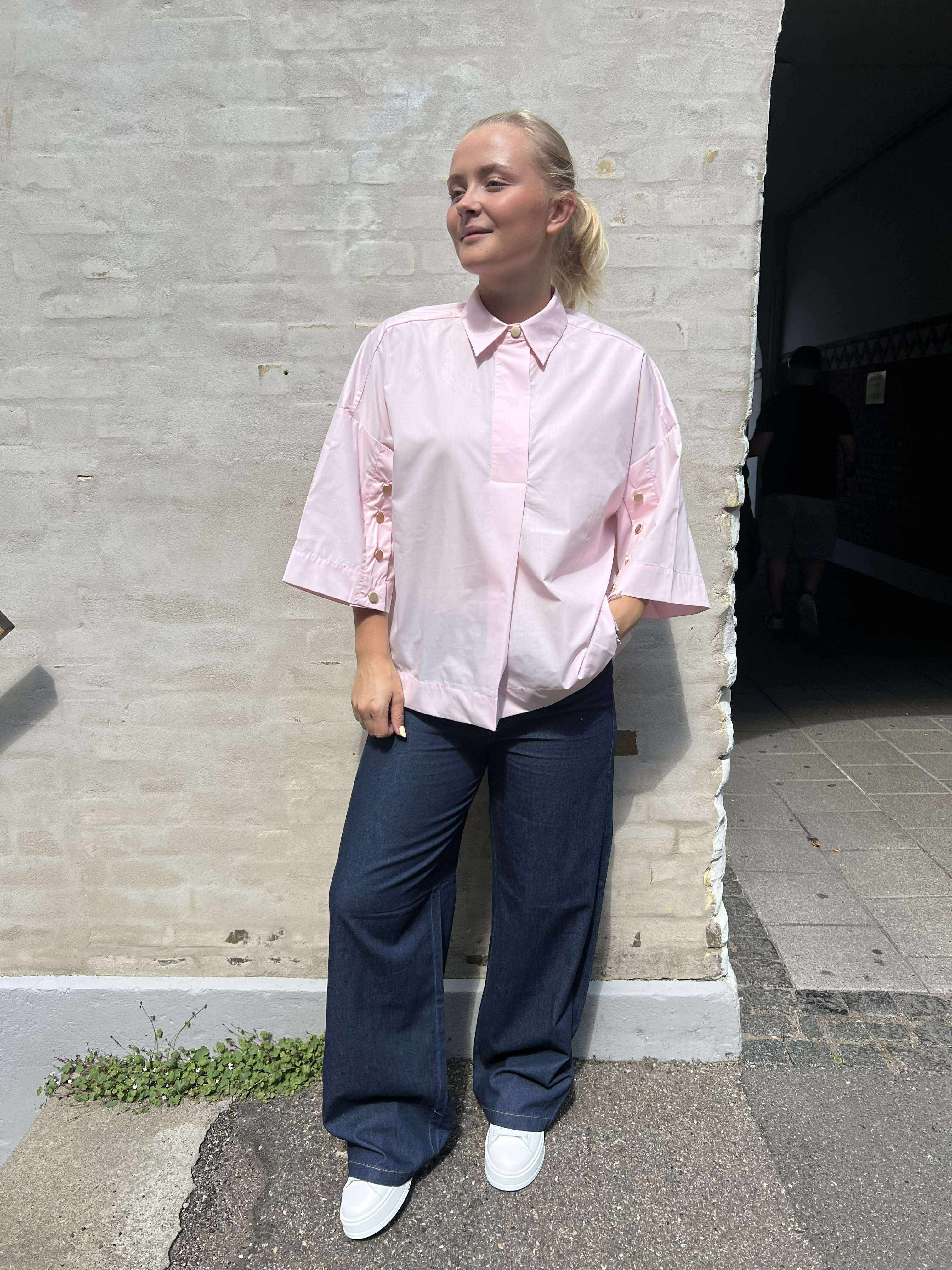 Sabrina Wide Tie Jeans Dark blue denim