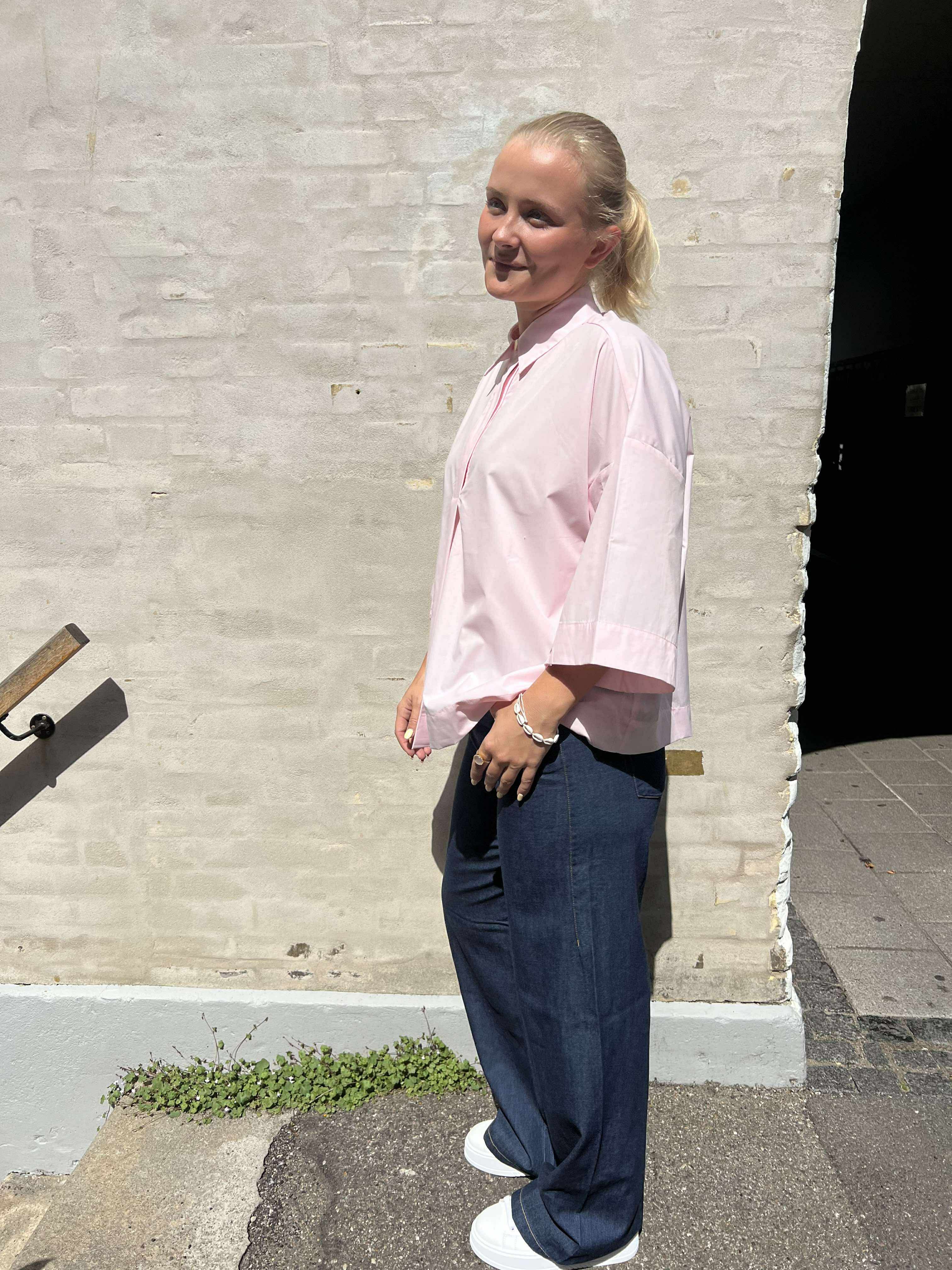 Sabrina Wide Tie Jeans Dark blue denim