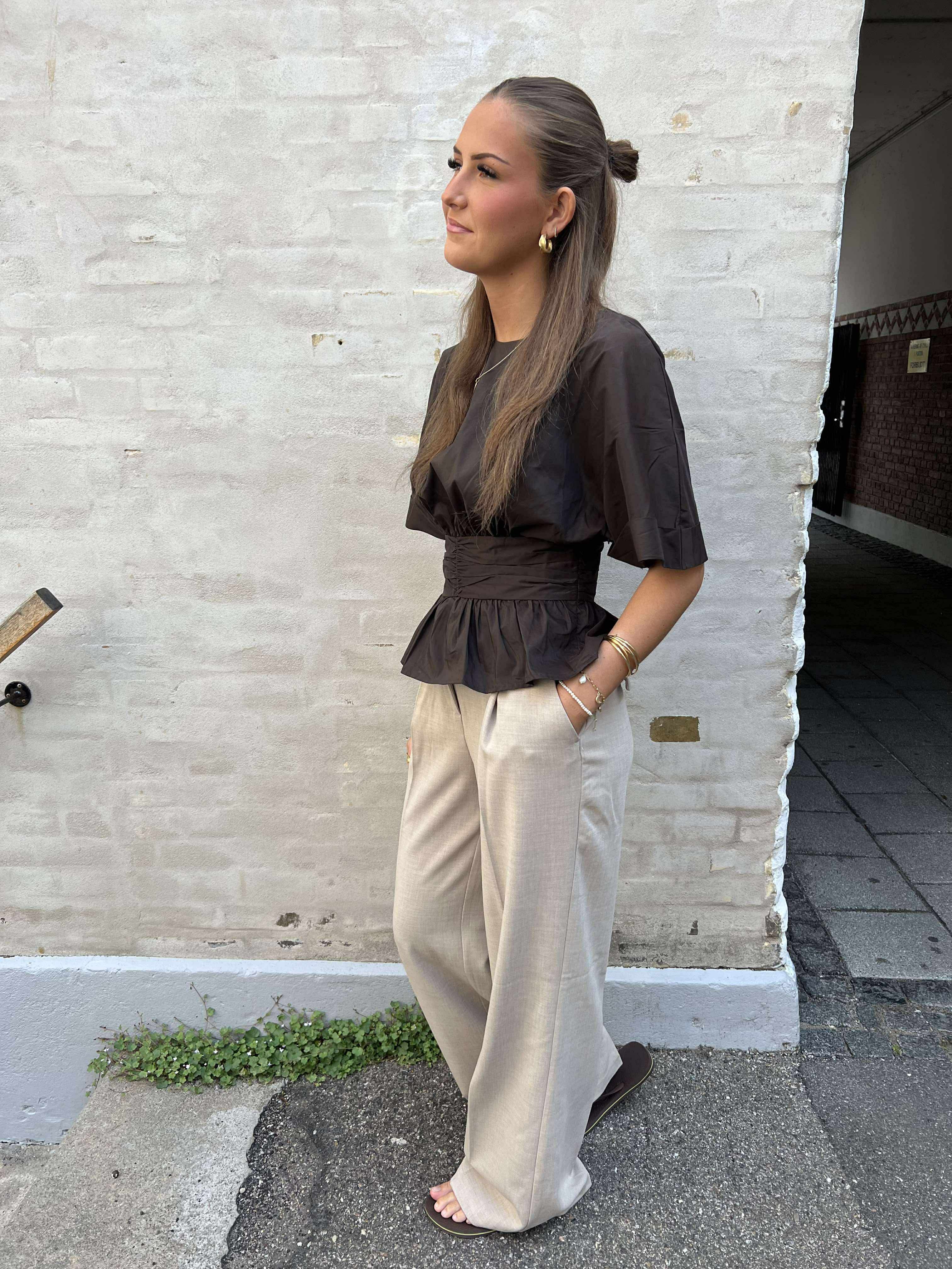 Annegret Poplin Blouse Chocolate Brown