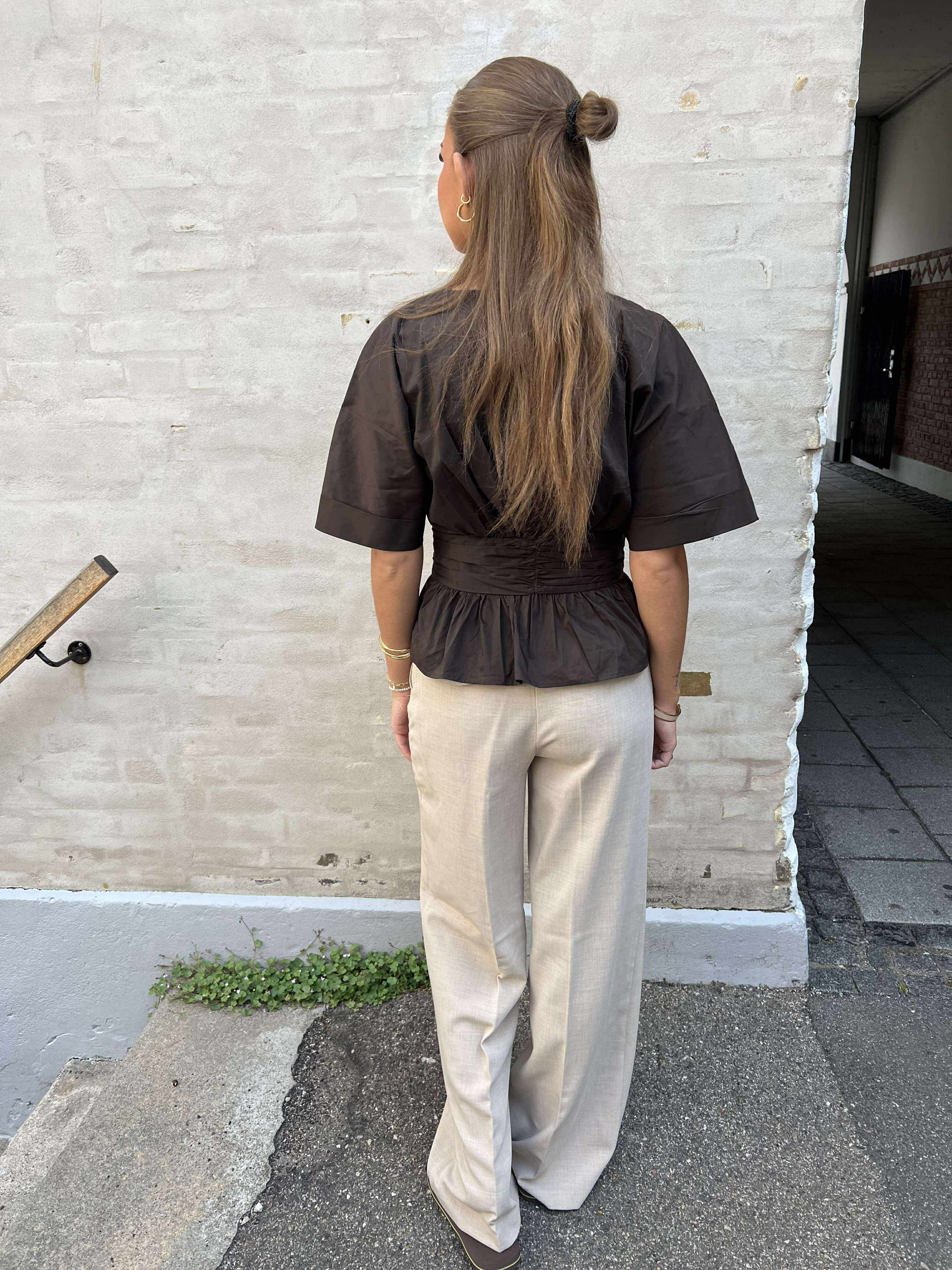 Annegret Poplin Blouse Chocolate Brown