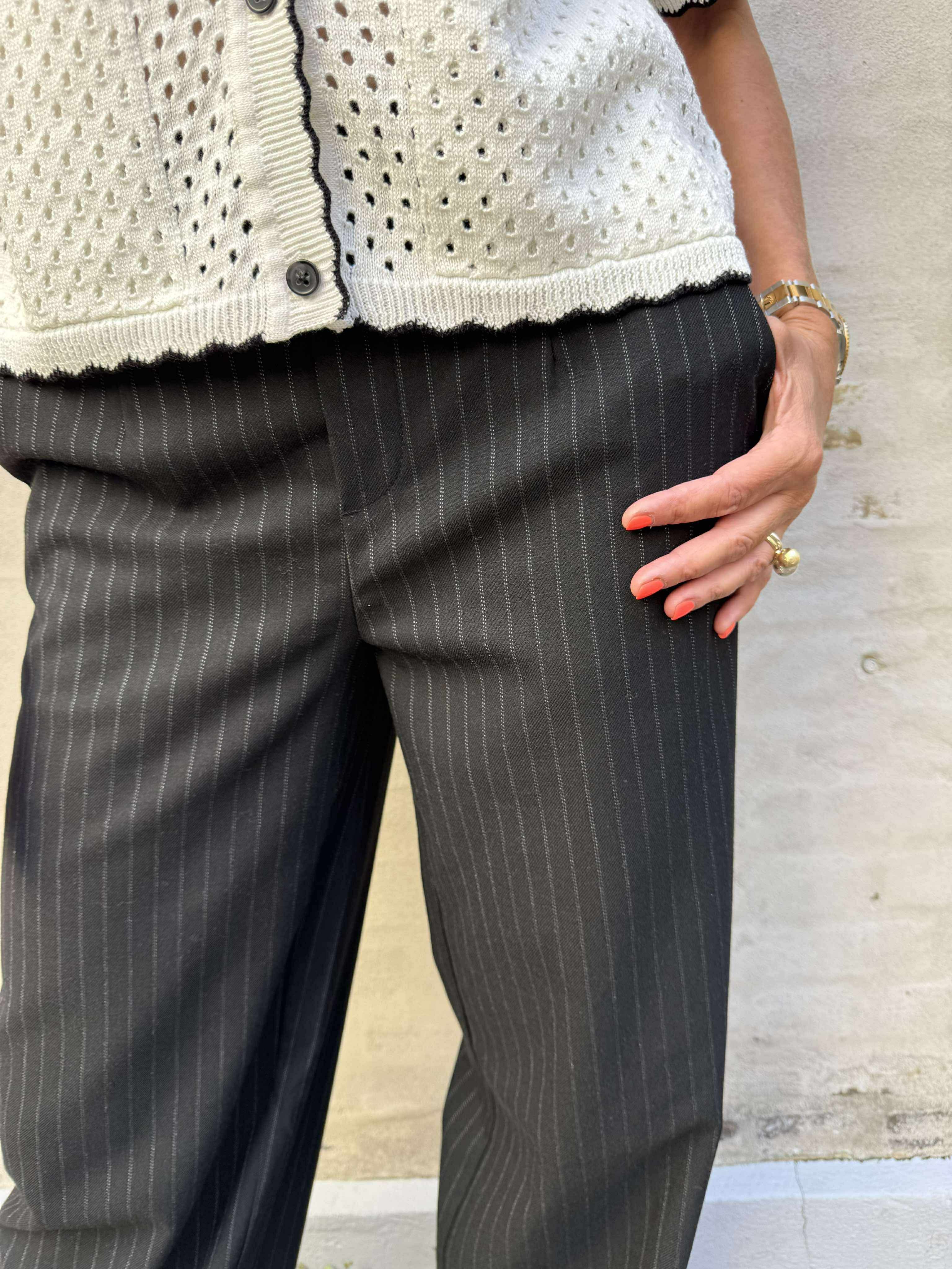 Lisa WIDE pant - Black/Grey