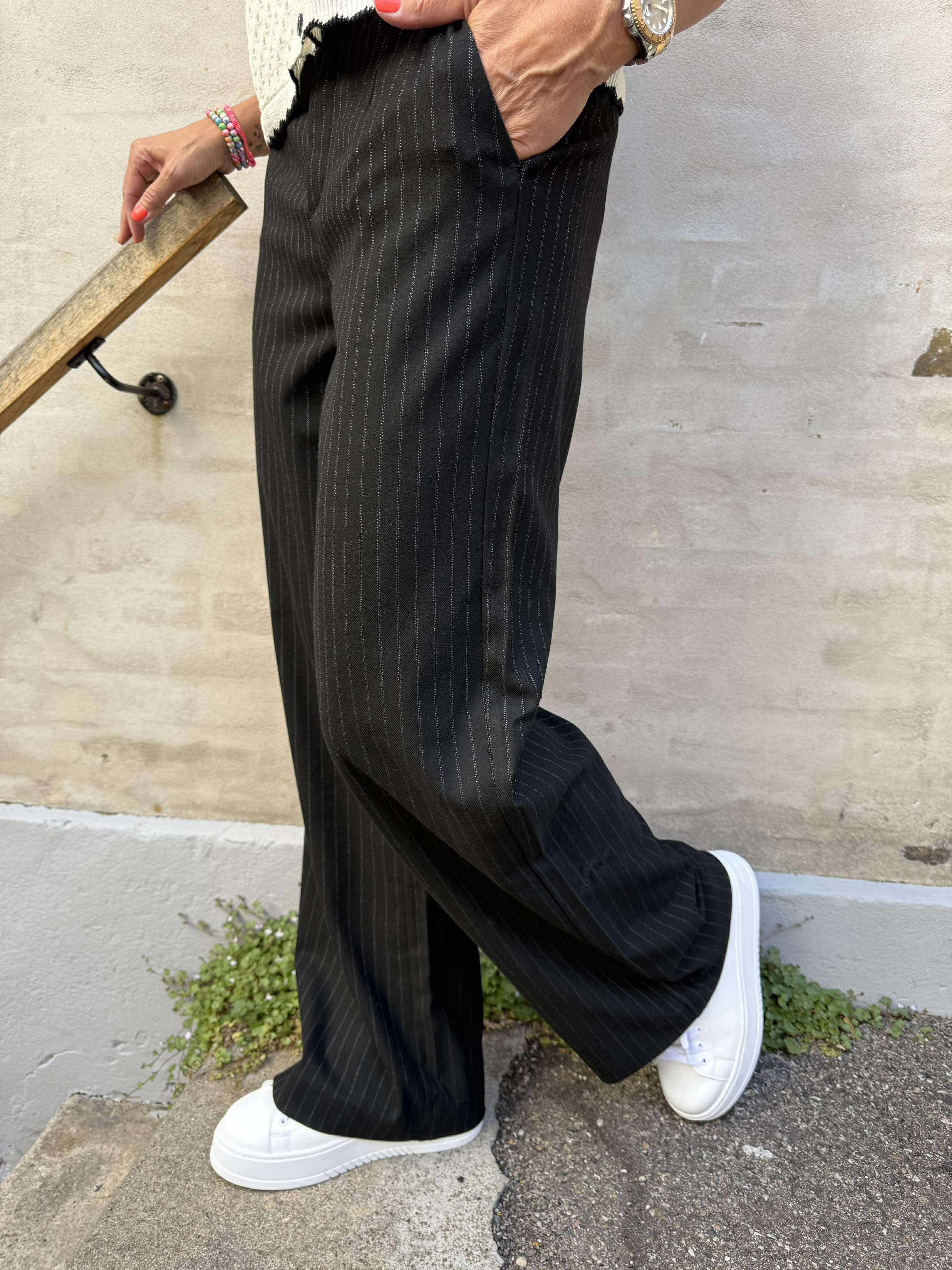 Lisa WIDE pant - Black/Grey