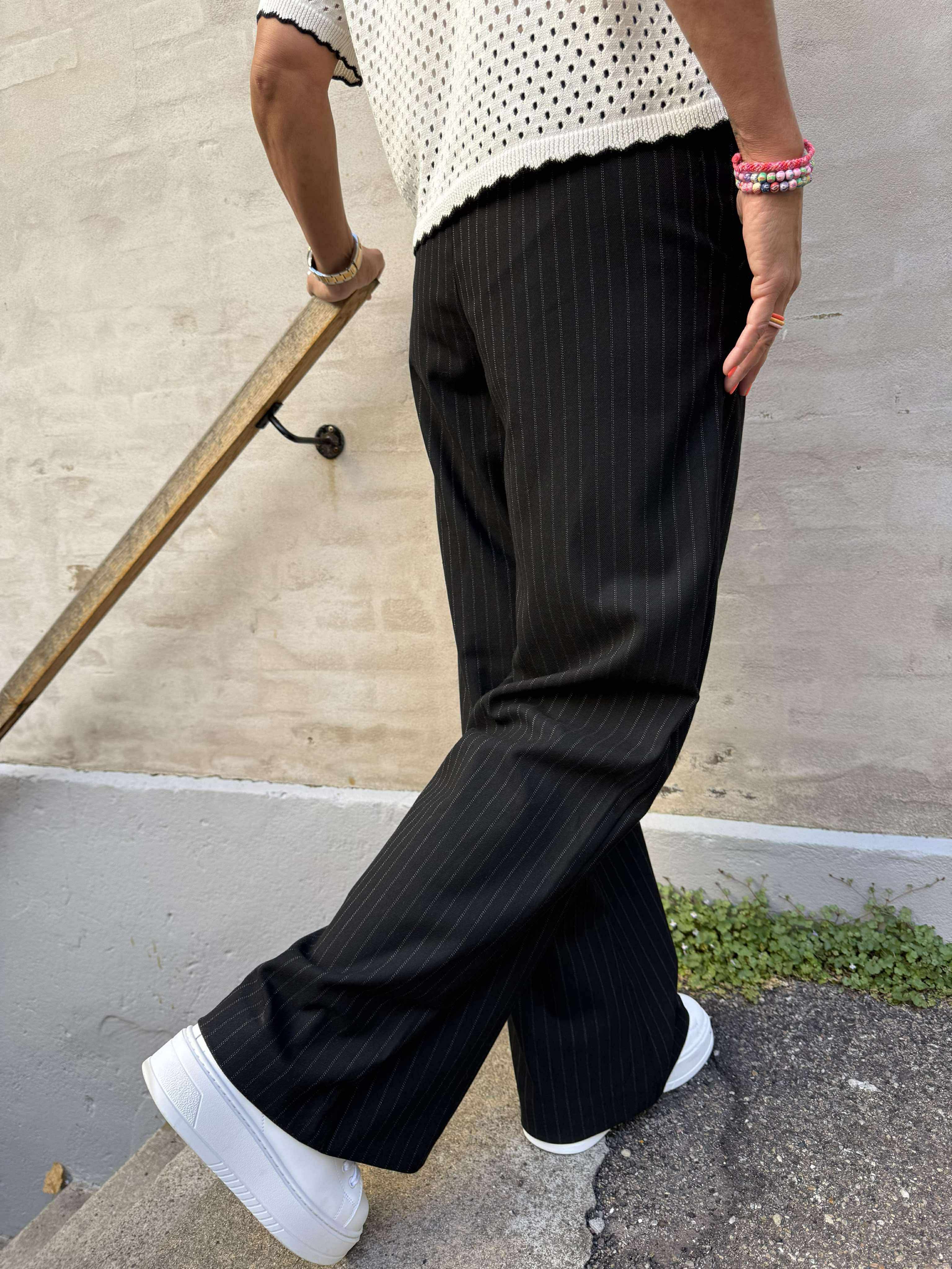 Lisa WIDE pant - Black/Grey
