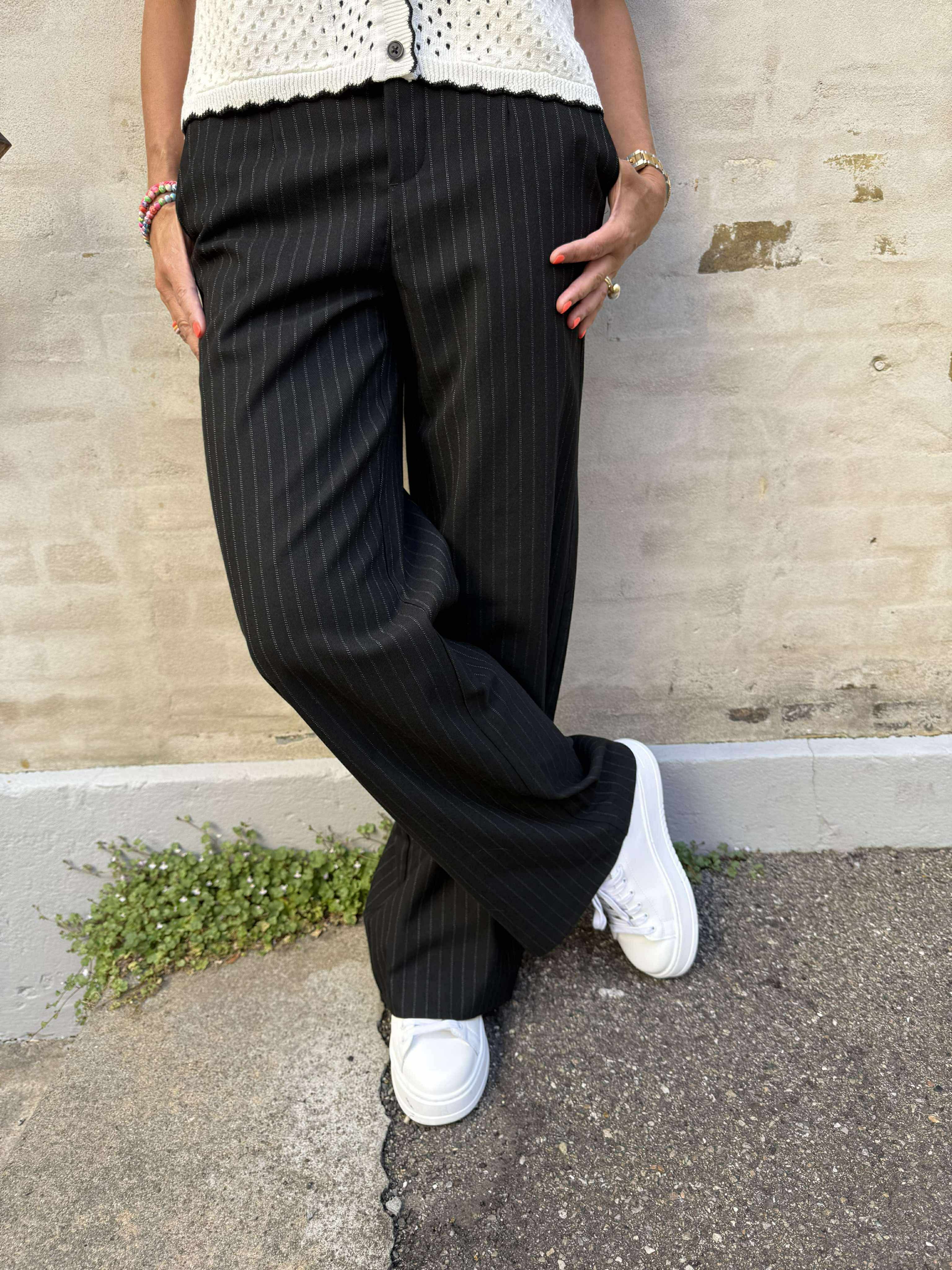 Lisa WIDE pant - Black/Grey