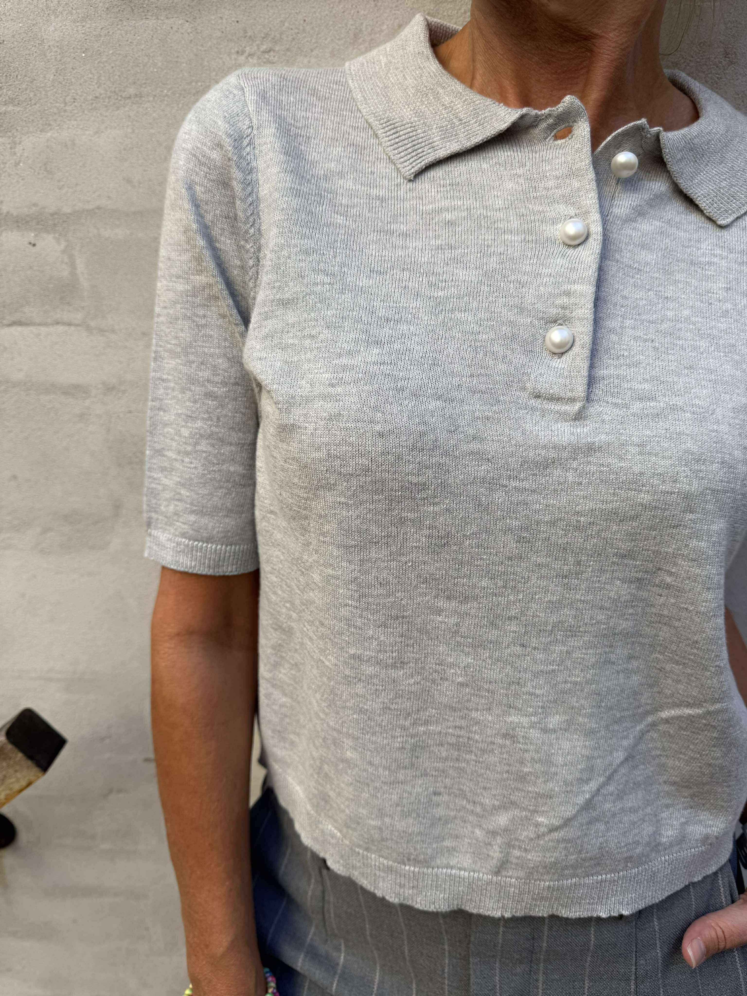 Bodil Pullover Knit - Light Grey Melange
