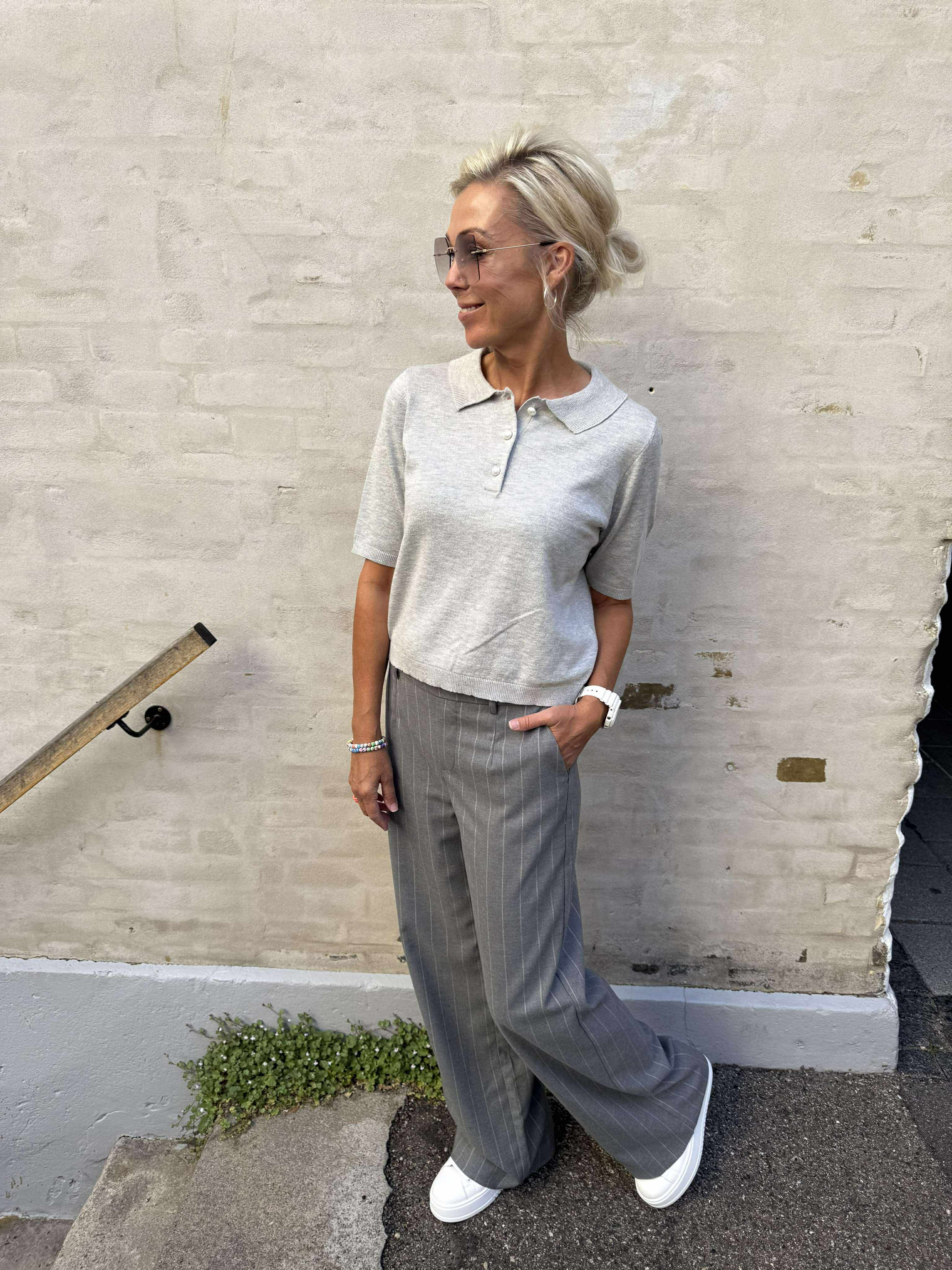 Bodil Pullover Knit - Light Grey Melange